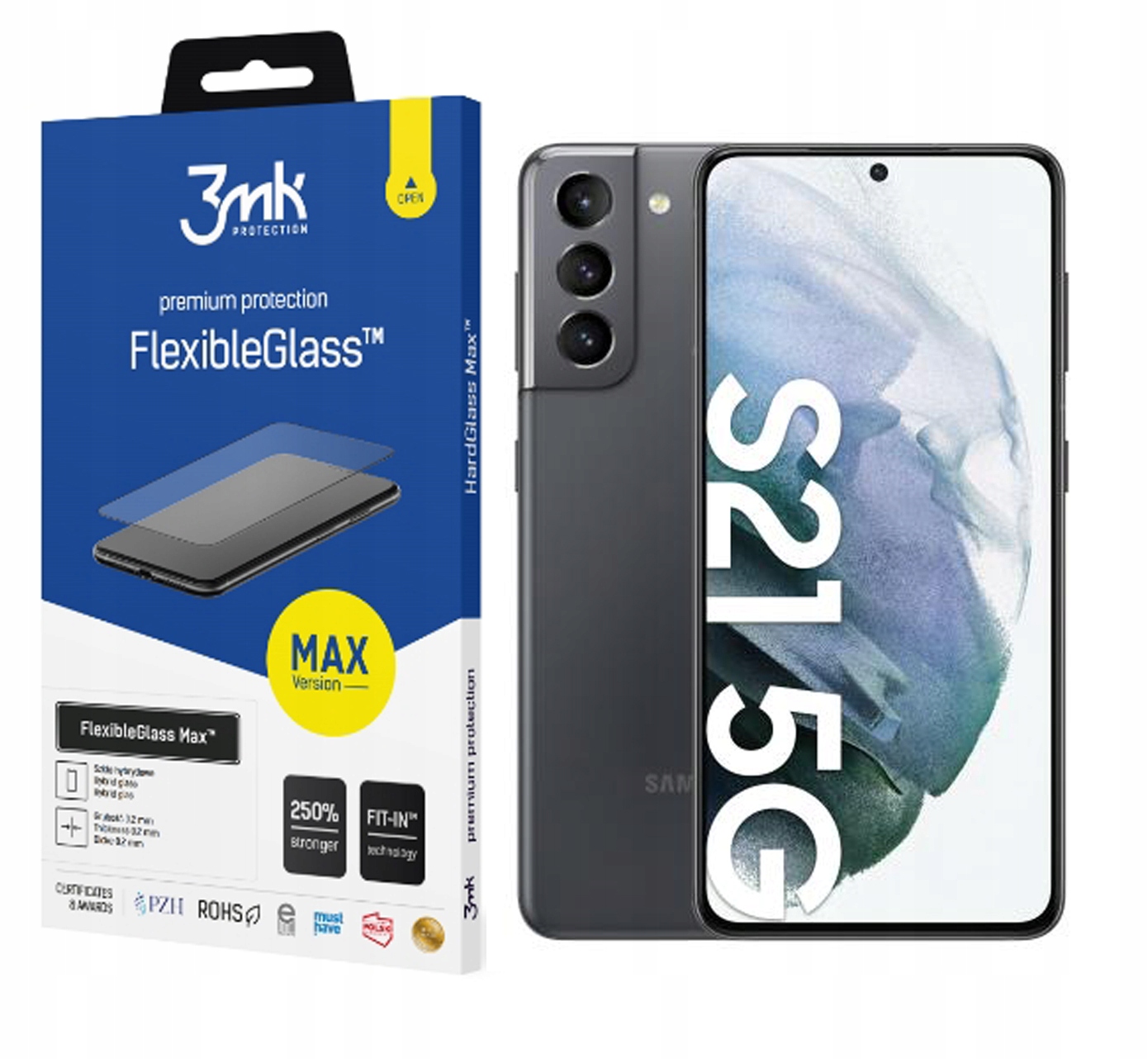 

FlexibleGlass Max 3MK do Samsung G991 S21 Czarny