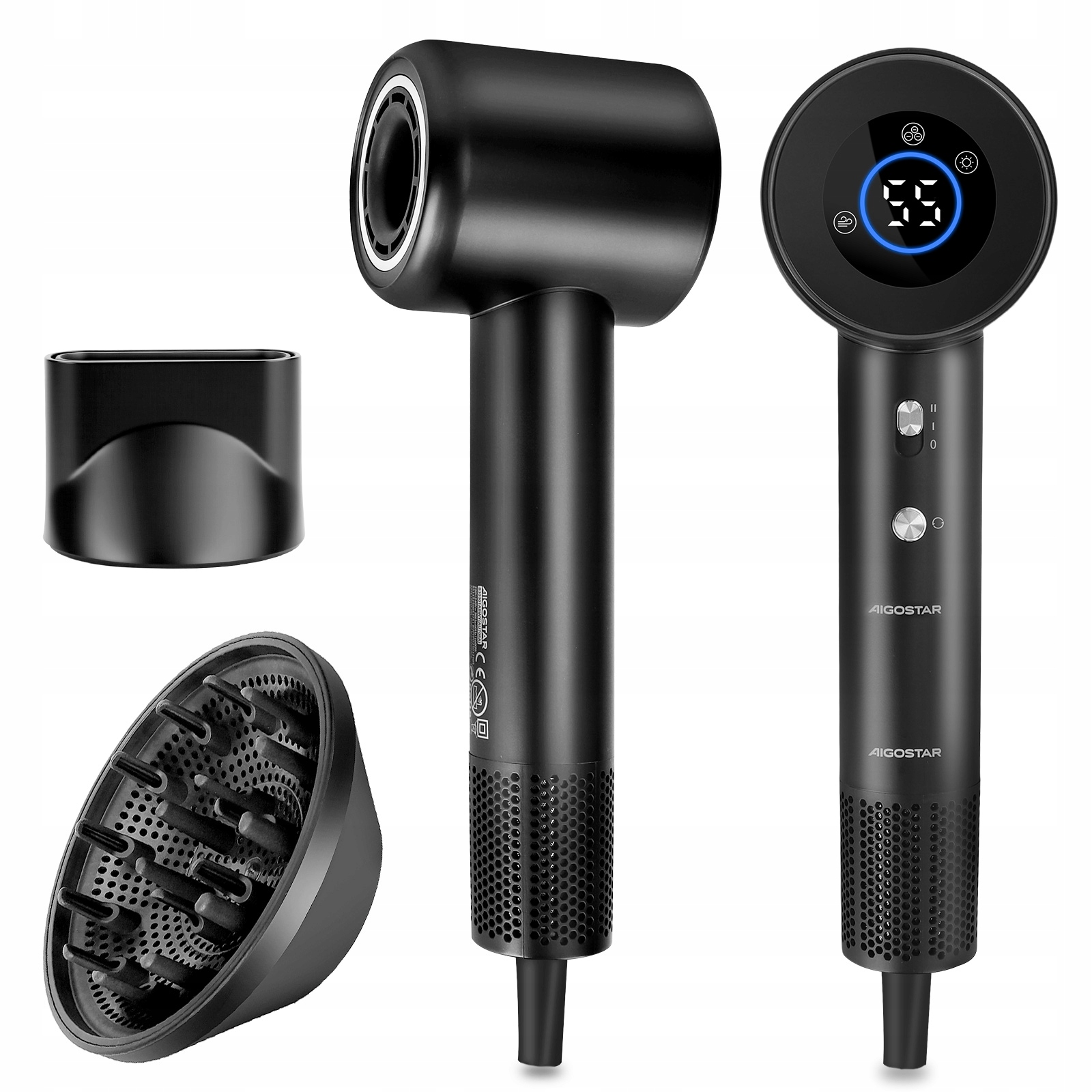 Vysoušeč vlasů s Ionizací Profesionální 1600W Led displej 11000 Rpm