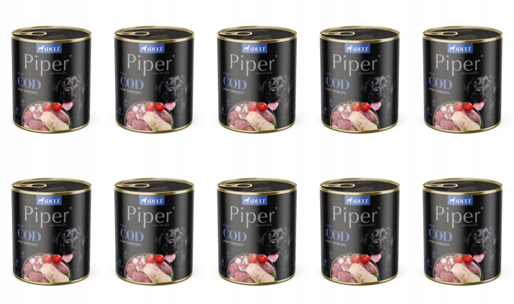 Levně Krmivo Pro Psa S Treskou A Rajčaty 800 G Piper X 10 Ks