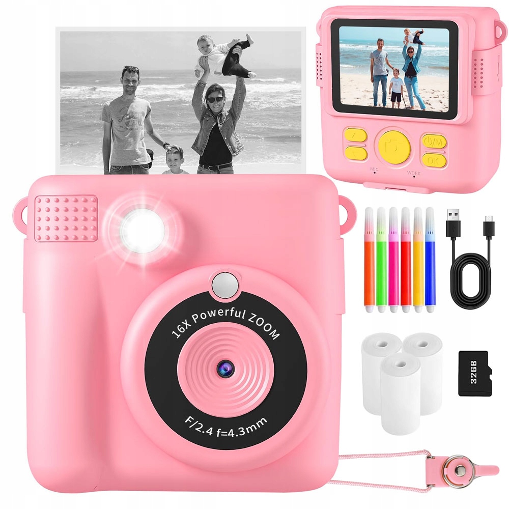 Dětský Fotoaparát S Termotiskárnou S 32 Gb Displejem 2,4" Ips
