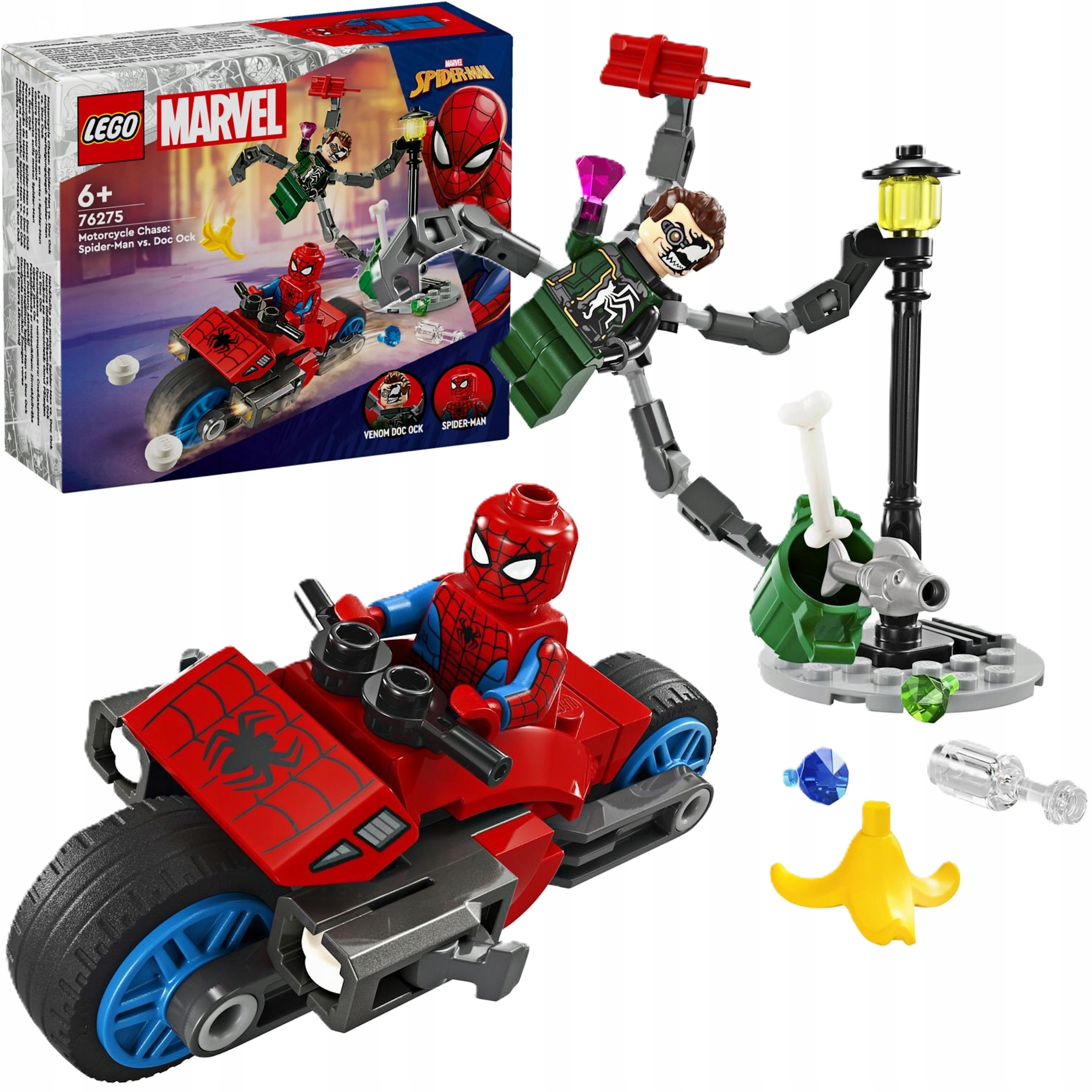Klocki Lego 76275 Marvel Pościg Na Motocyklu Spider-man Vs Doc Ock