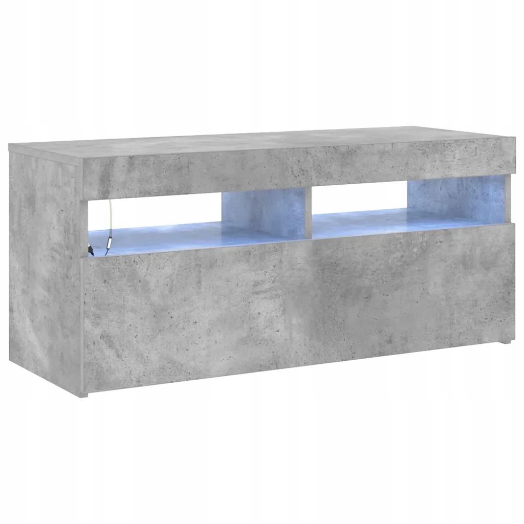 Rtv skříňka s Rgb Led osvětlením, šedá barva betonu, 90 x 35 x 40 cm