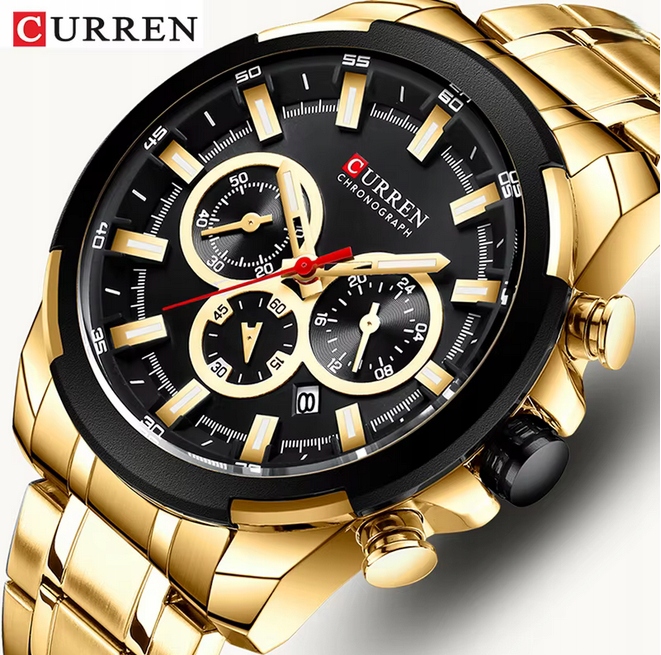 Curren pánské sportovní hodinky chronograf z z nerezové oceli, quartz