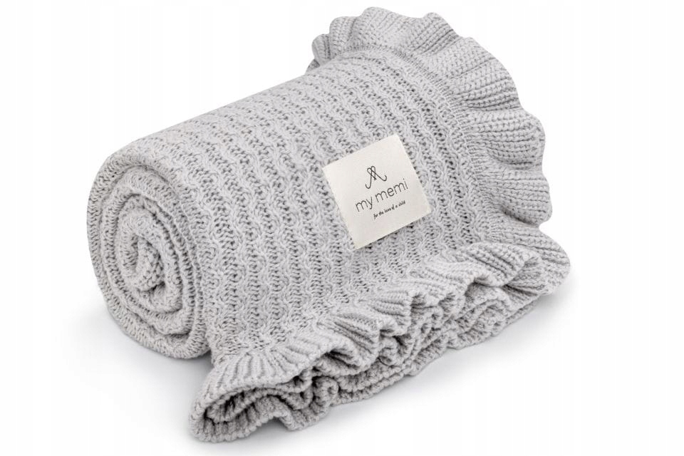 

Kocyk Bambusowy Z Falbanką Light Grey 85X105 Memi