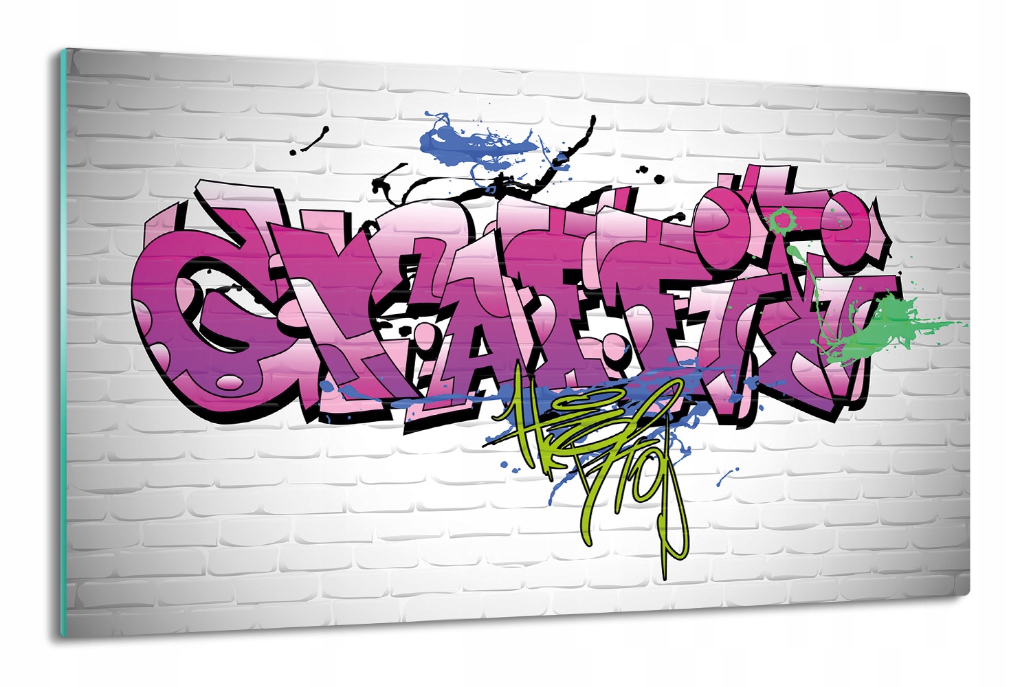 tisková krytka splashback 80x52 Graffiti výraz zeď