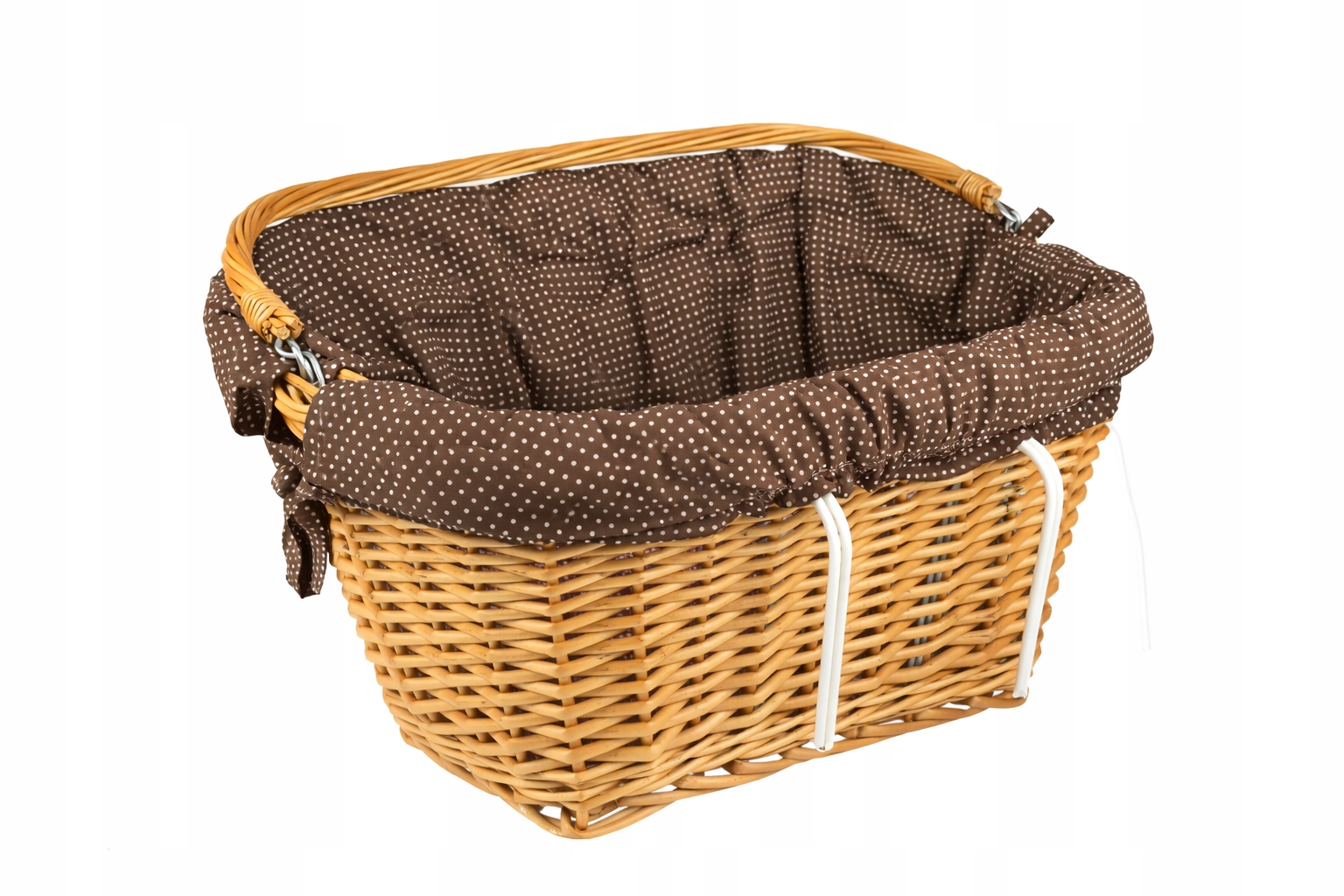 Wiklinowy Koszyk Na Rower Duży 48 cm Wkład