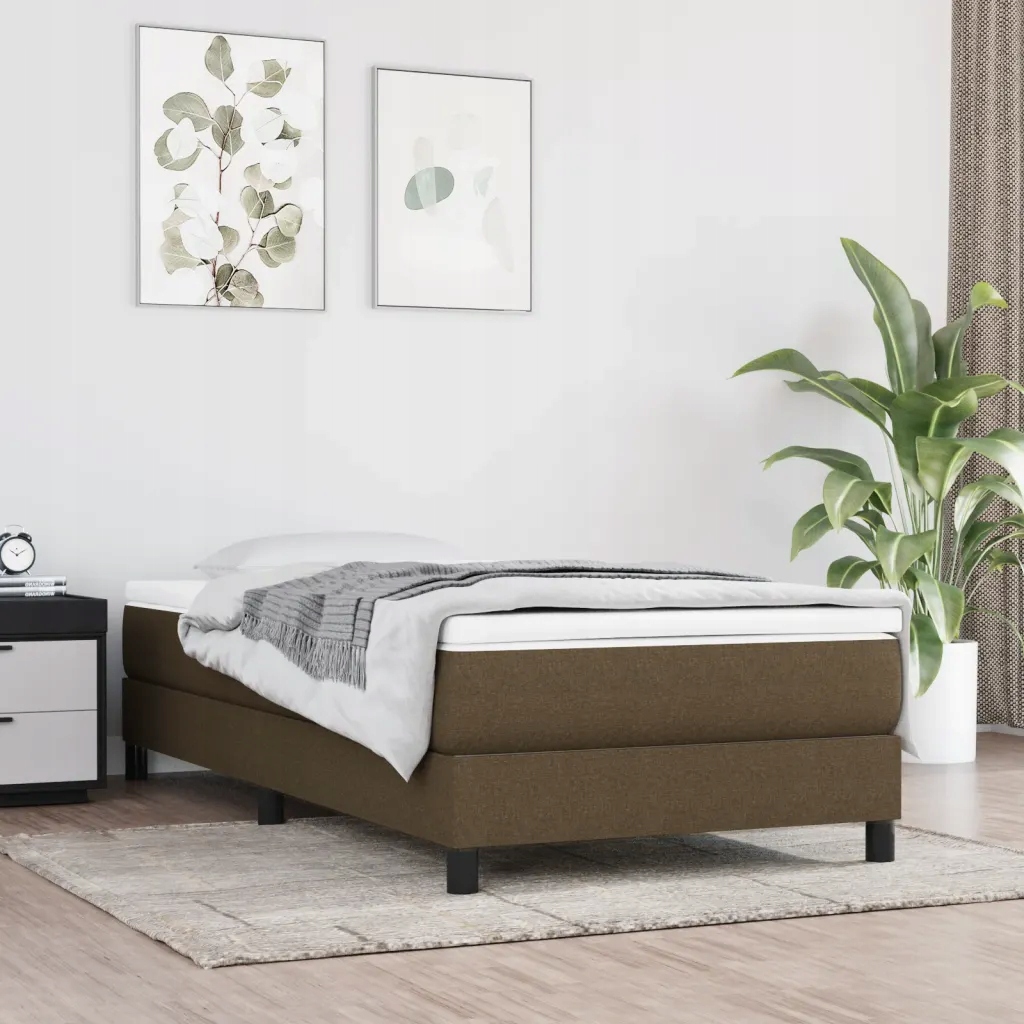 Taštičková matrace tmavě hnědá 90 x 200 x 20 cm textil Hnědá 347717
