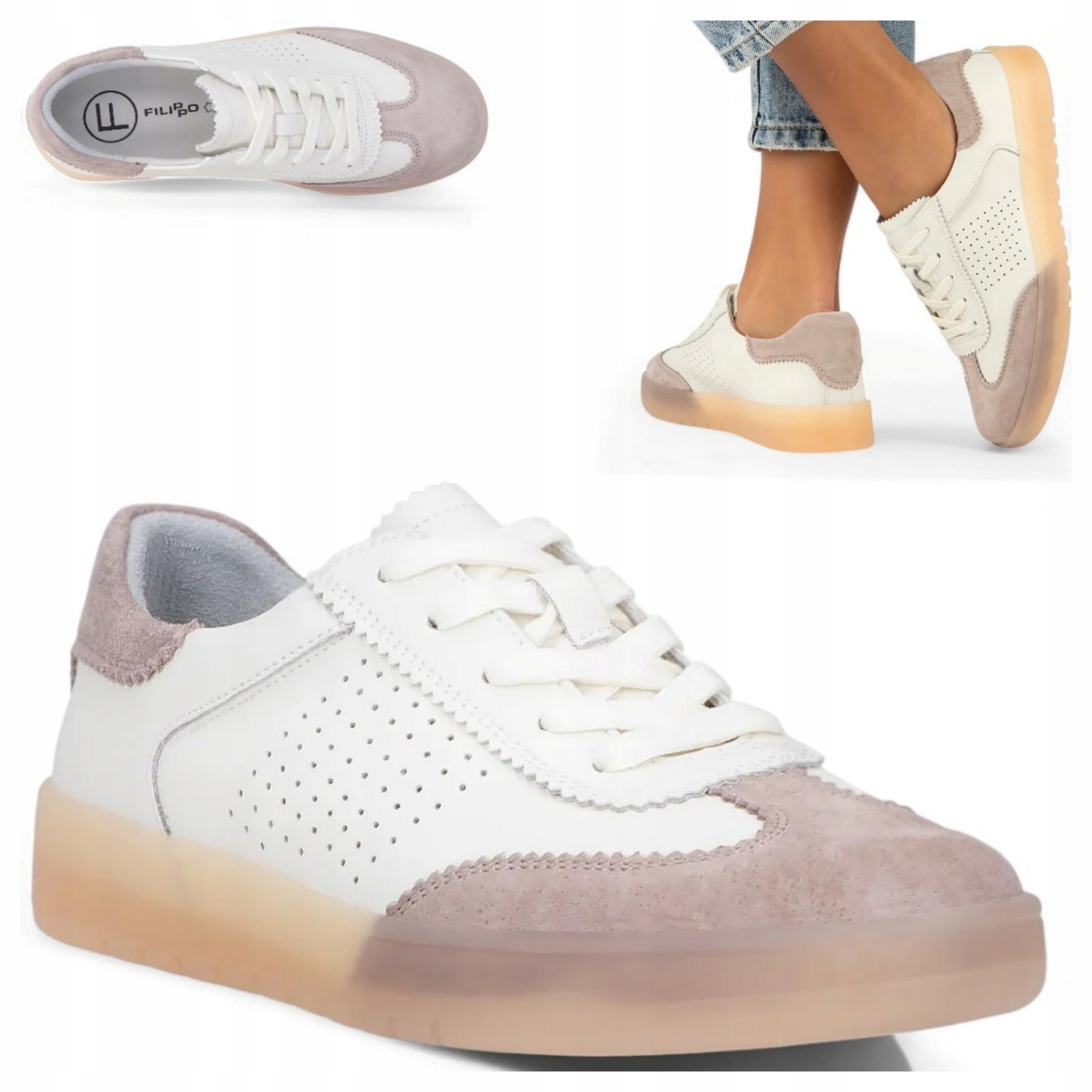 Dámské kožené tenisky 39 Filippo Šněrovací sportovní polobotky ploché
