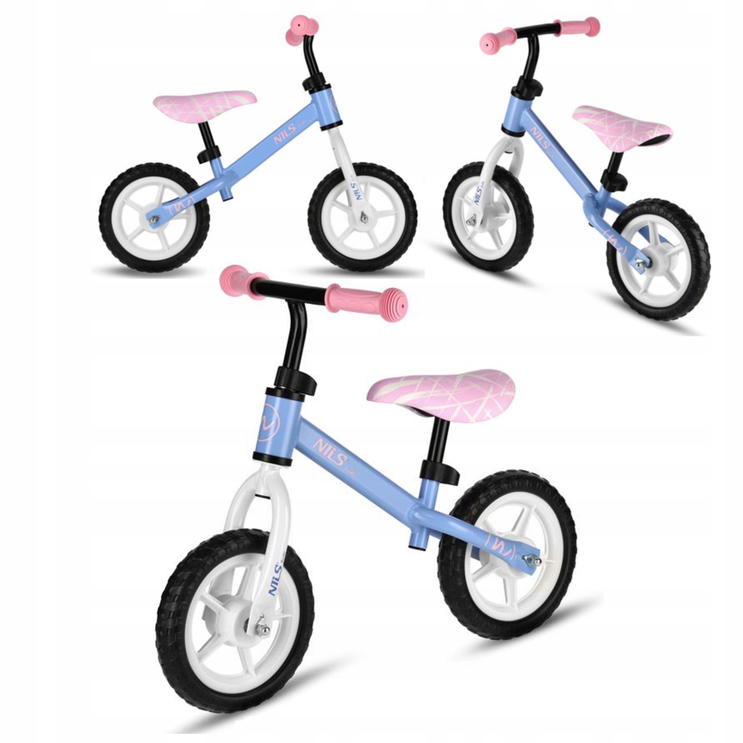 Nils Fun RB134 Rowerek biegowy niebieski dla dzieci dwukołowy