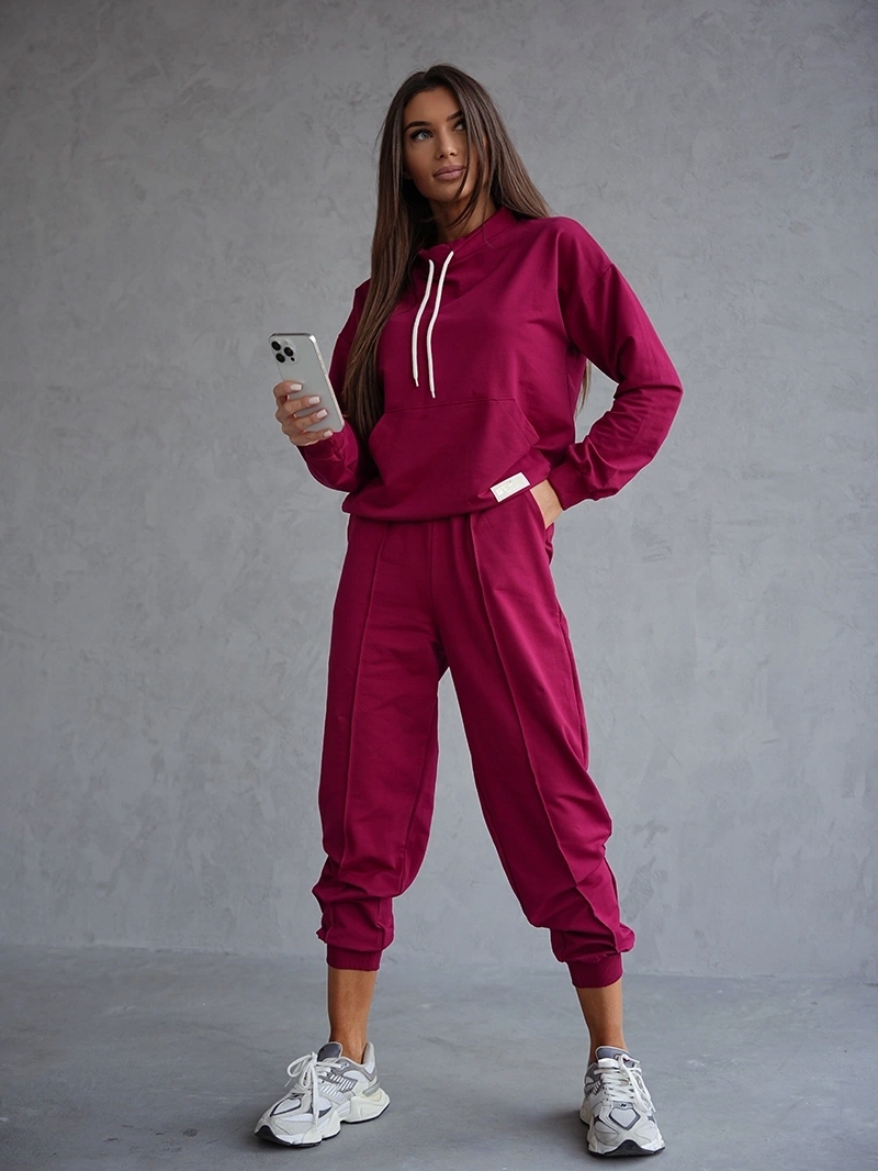 Tepláková Souprava Bavlna 82162 Bordó L (40)