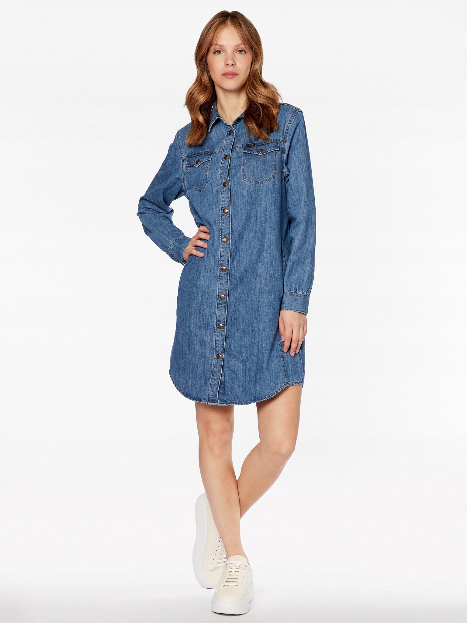 Lee Sukienka jeansowa L50DPLVK Niebieski Regular Fit