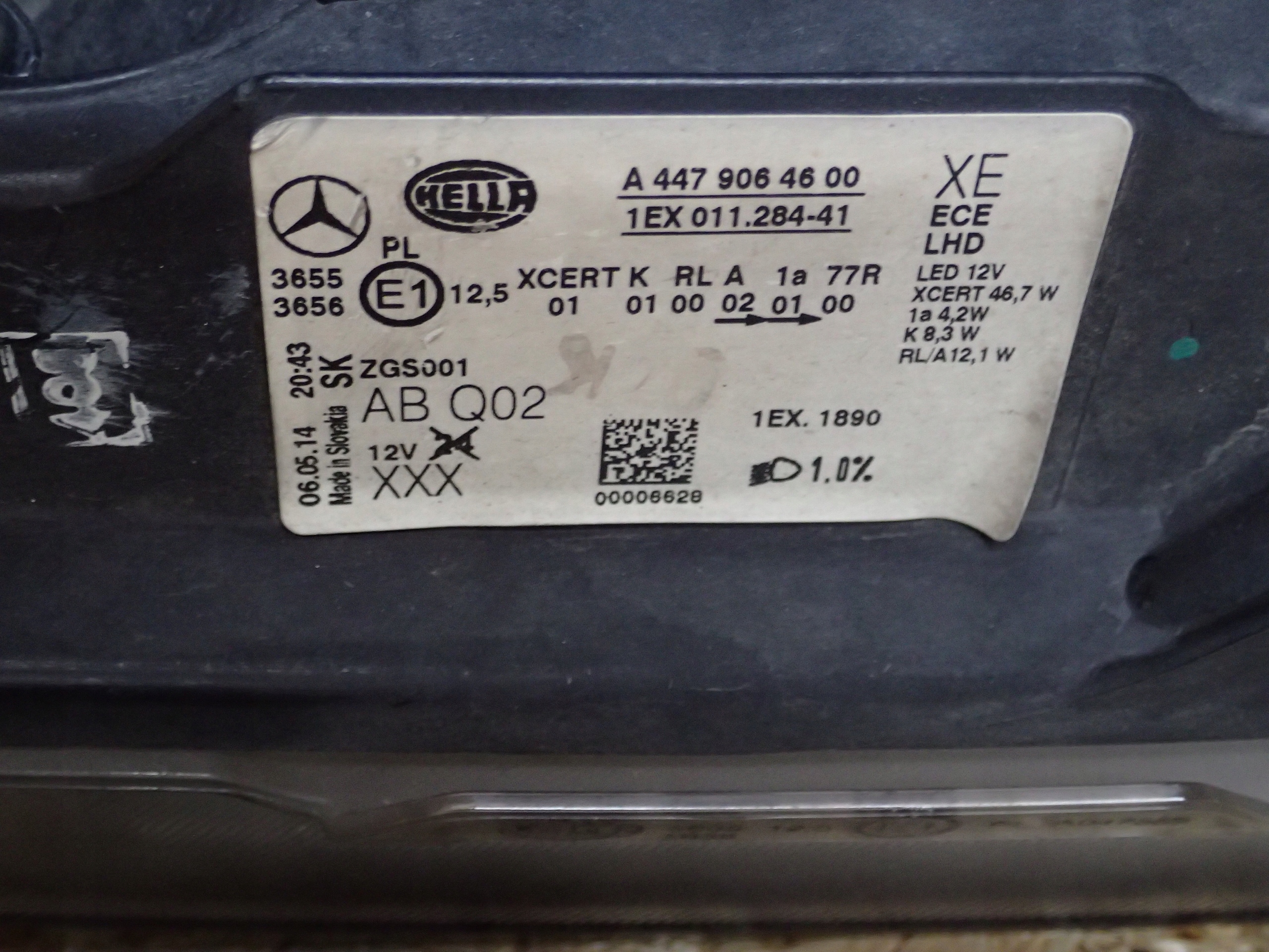 light front left MERCEDES V KLASA FULL LED W447