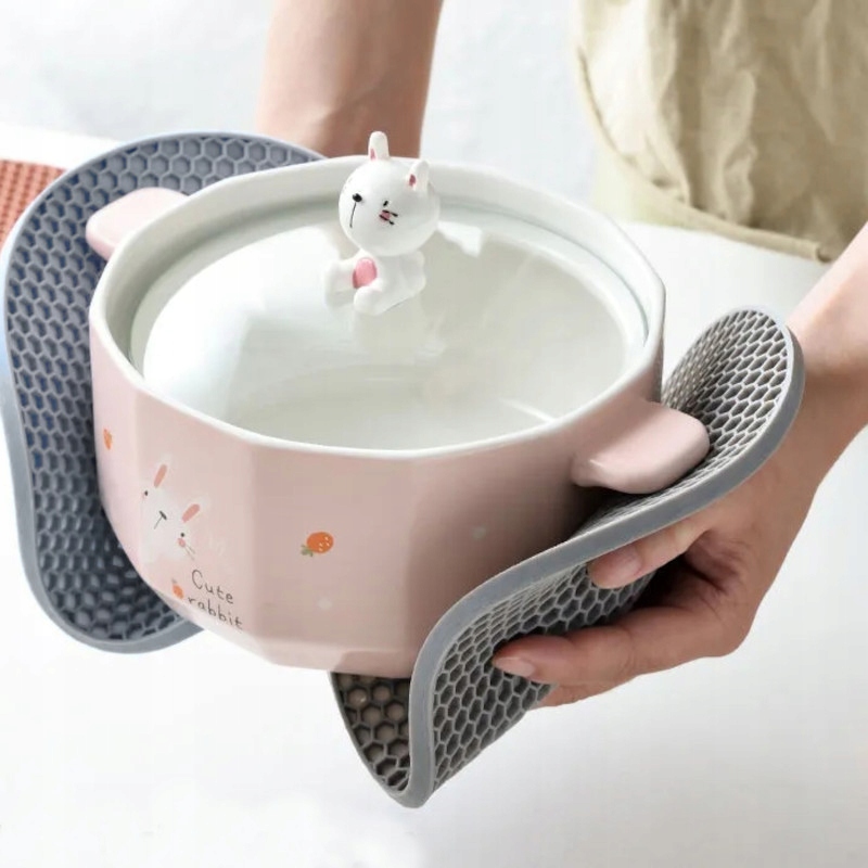 TERMICZNA PODKŁADKA POD GARNEK GORĄCY PODSTAWKA 2 PODKŁADKI GORĄCE NACZYNIA Materiał silikon