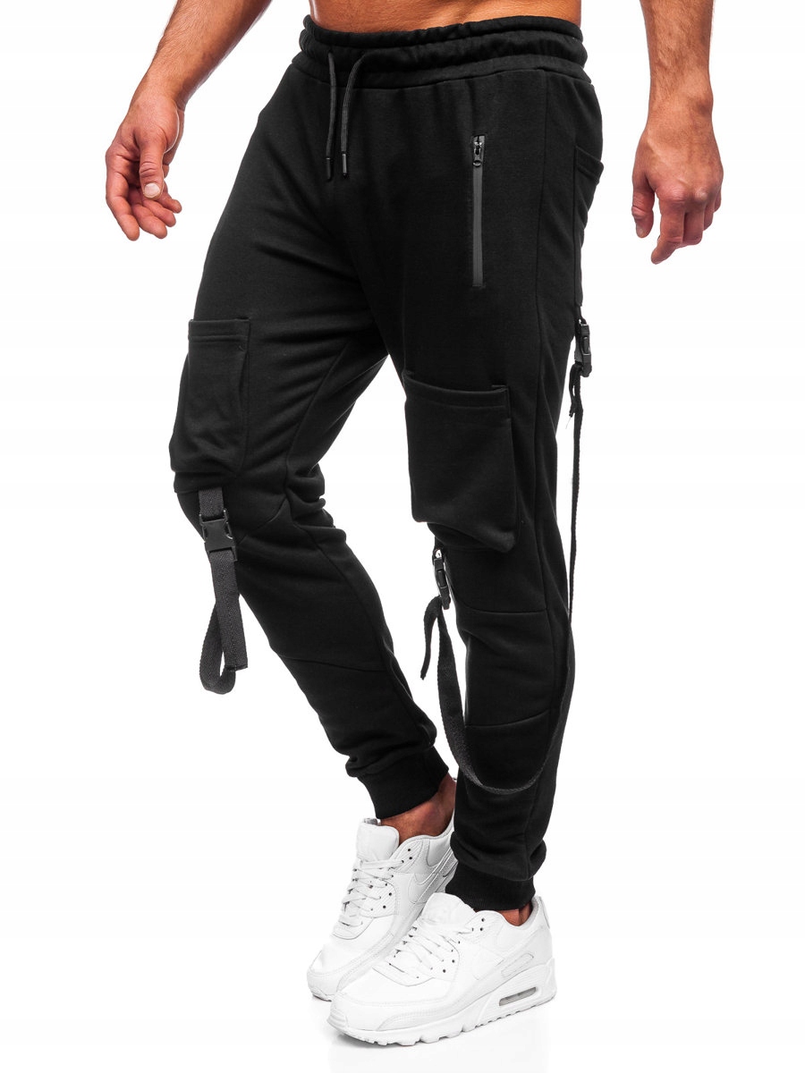 Tepláky Pánské Kapsáče Jogger Černé 6581A DENLEY_2XL