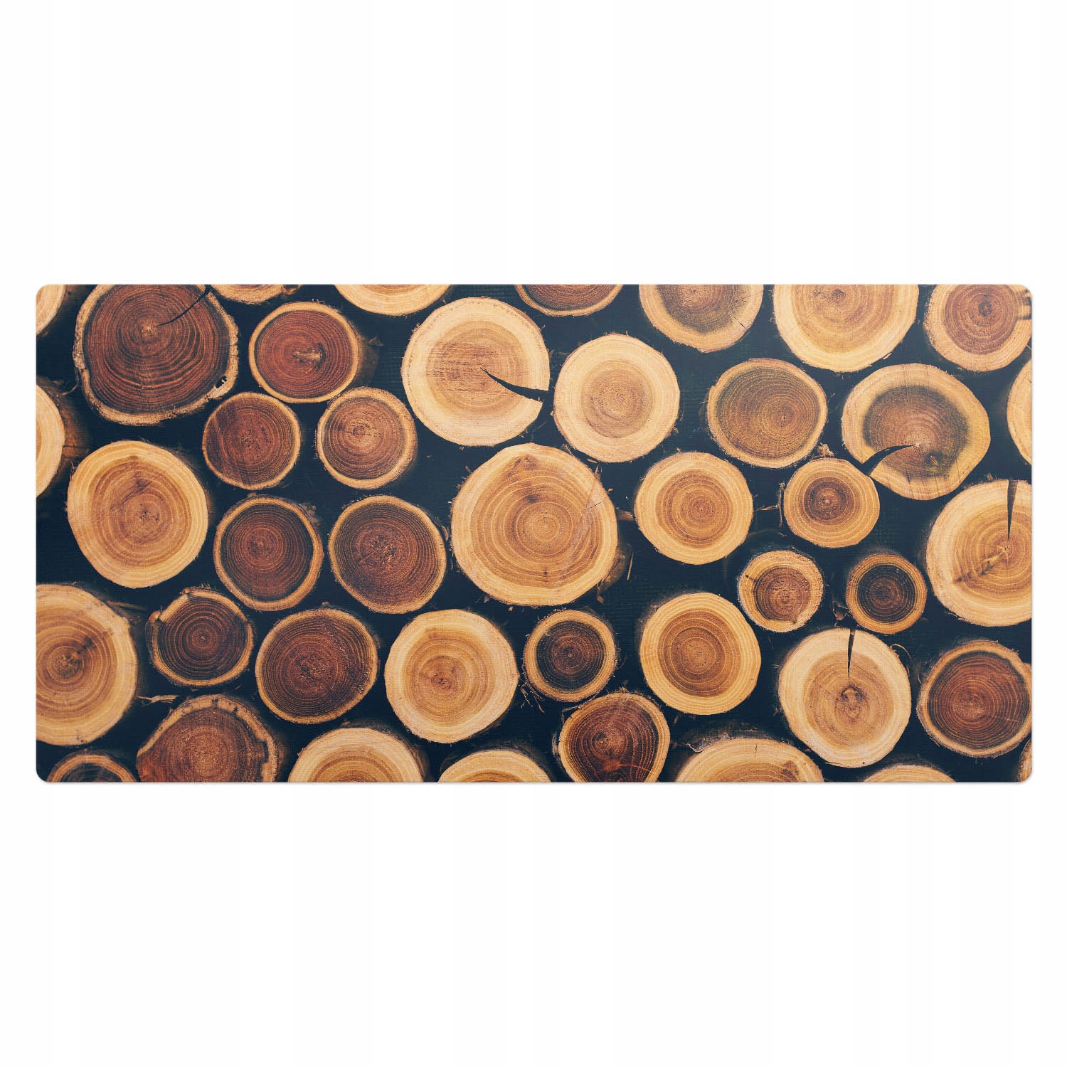 Vinylová podložka na psací stůl s potiskem Vzor s dřevěnými kruhy 100 x 50 cm