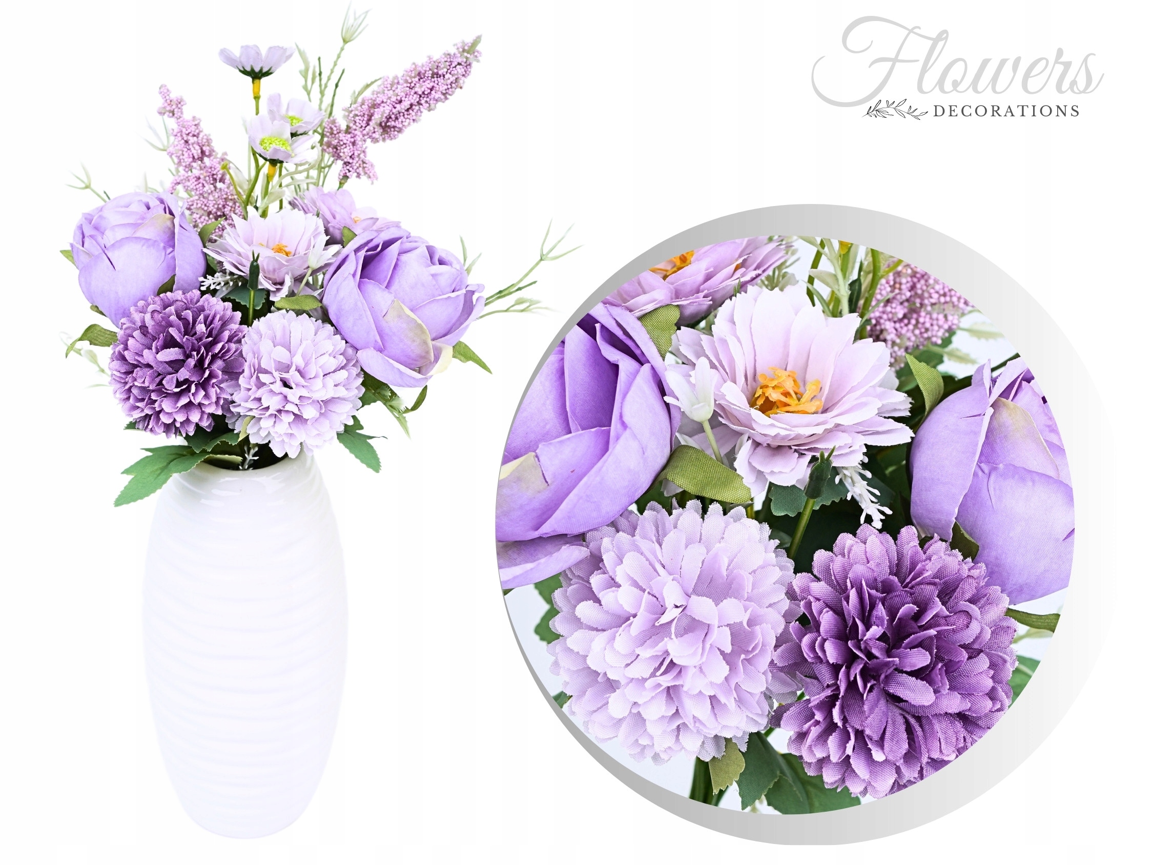 BUKIET SZTUCZNYCH KWIATÓW MIESZANYCH OZDOBA FLORYSTYCZNA 34CM KWIATY RÓŻNE Rodzaj bukiety