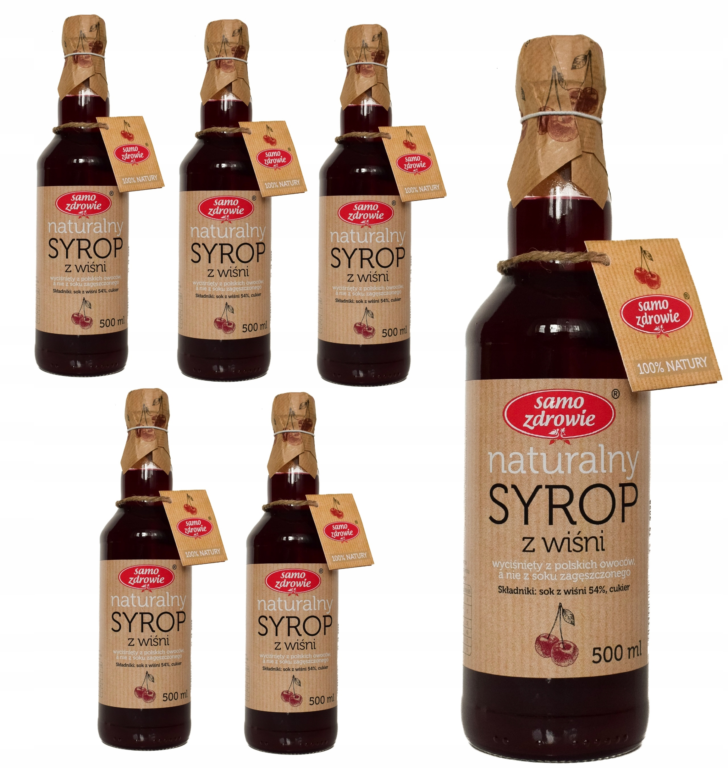 Naturalny syrop wiśniowy Samo Zdrowie Nfc 500 ml 6 szt.