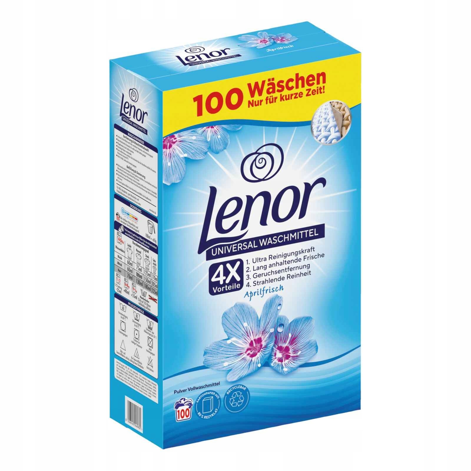 Levně Lenor 4in1 prací prášek na prádlo universal aprilfresch 100 praní 6 kg