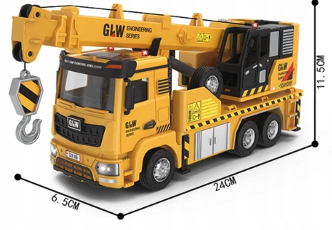 AUTO BUDOWLANE DŹWIG SAMOCHÓD Z DŹWIĘKIEM I ŚWIATŁEM SKALA 1:40 EAN (GTIN) 6955802504536