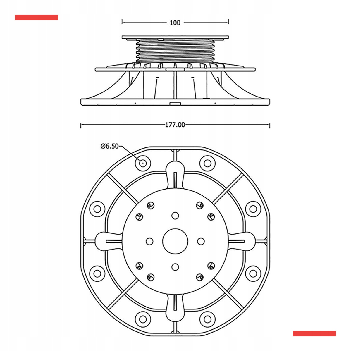 Wspornik tarasowy regulowany 45-70 mm pod legary Szerokość 0.18 m