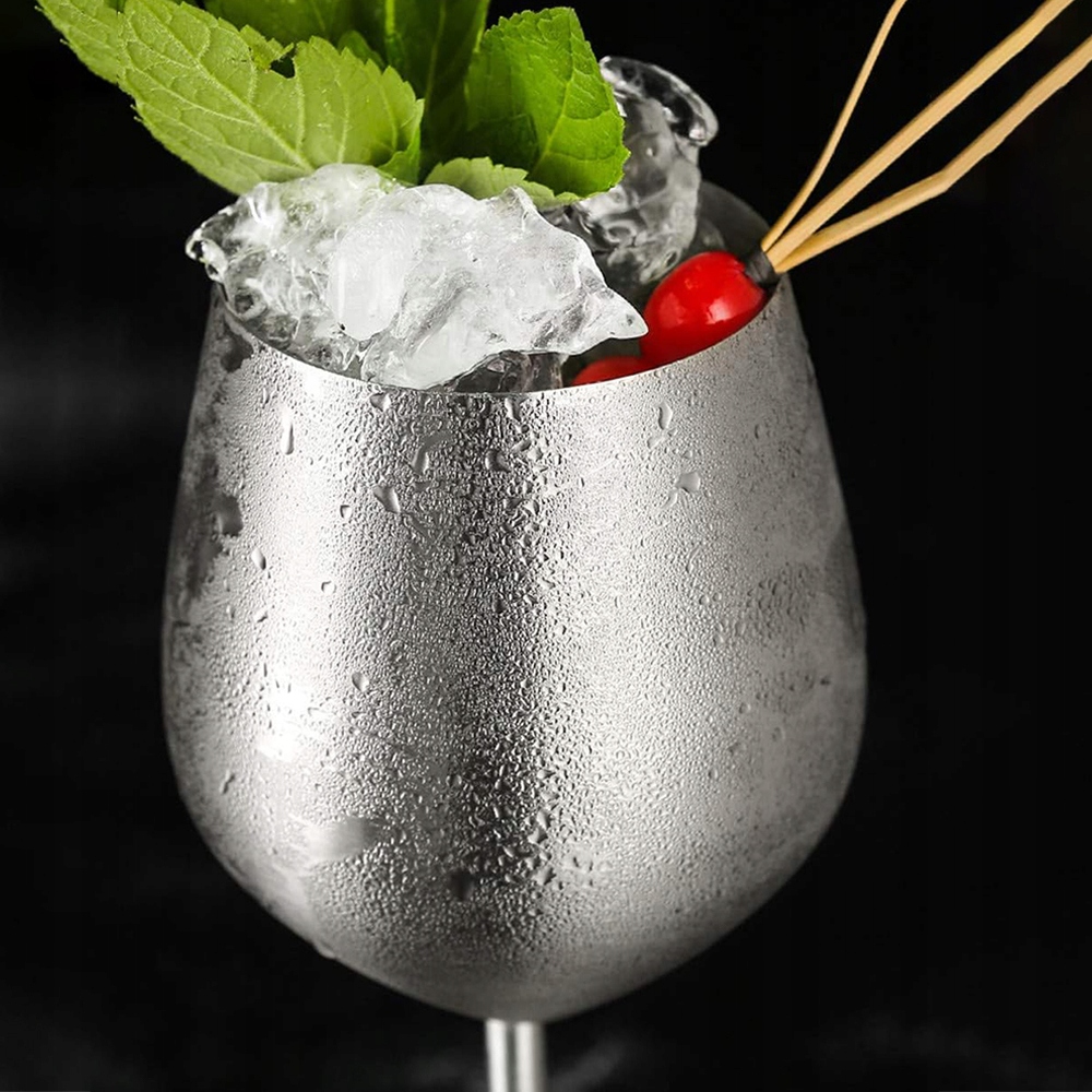 ZESTAW 4 SREBRO KIELISZKÓW DO WINA STYLOWE BŁYSZCZĄCE ZE STALI NIERDZEWNEJ EAN (GTIN) 0886545101194