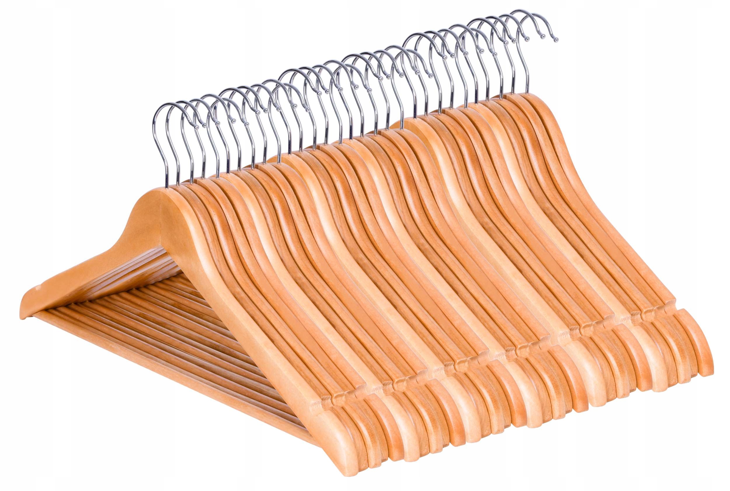 Dřevěné Věšáky Na Oblečení Do Skříně, Otočný Háček, Sada Světle Hnědá