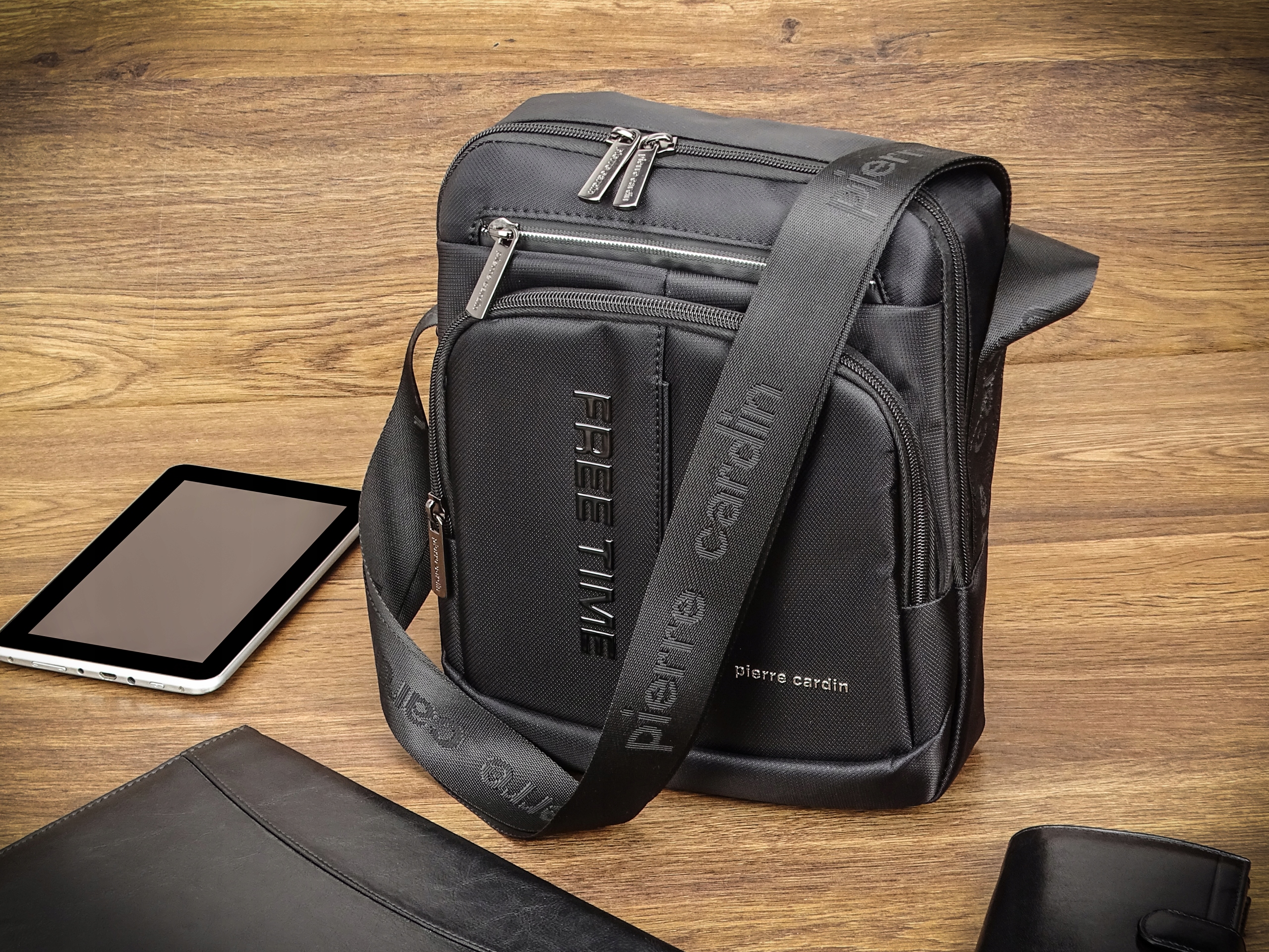 STYLOWA Czarna Meska Torba na RAMIE Pierre Cardin Listonoszka DLUGI PASEK Kod producenta 8131-ALAN06-NERO