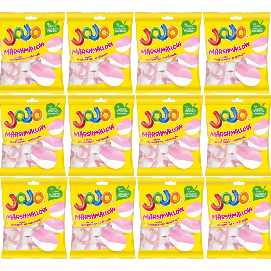 Levně Jojo Marshmallow Pěny s jahodovo-vanilkovou příchutí 86 g x 12 kusů