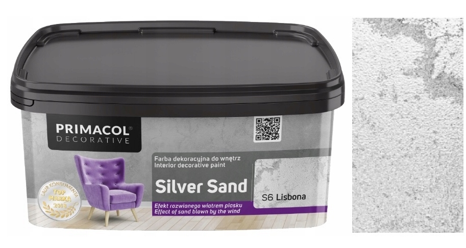 Primacol Farba dekoracyjna Silver sand 1 l Lisbona S6 Farba strukturalna