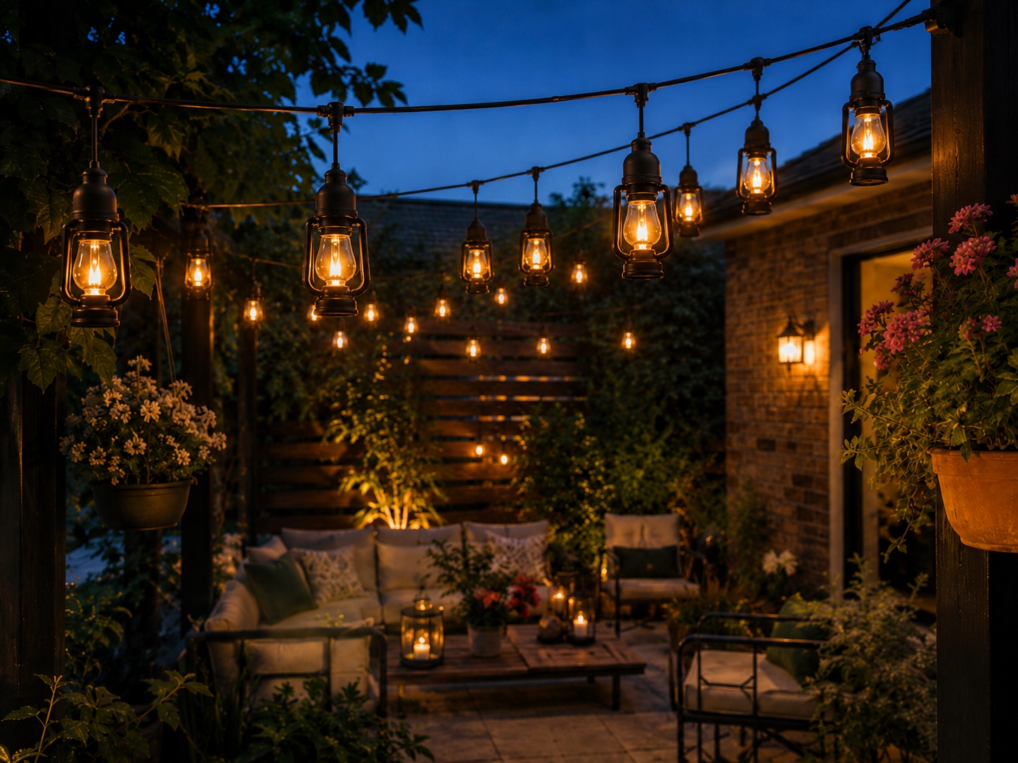 Zahradní girlanda 10 m, 20 Led světel, imitace venkovního plamene 230 V