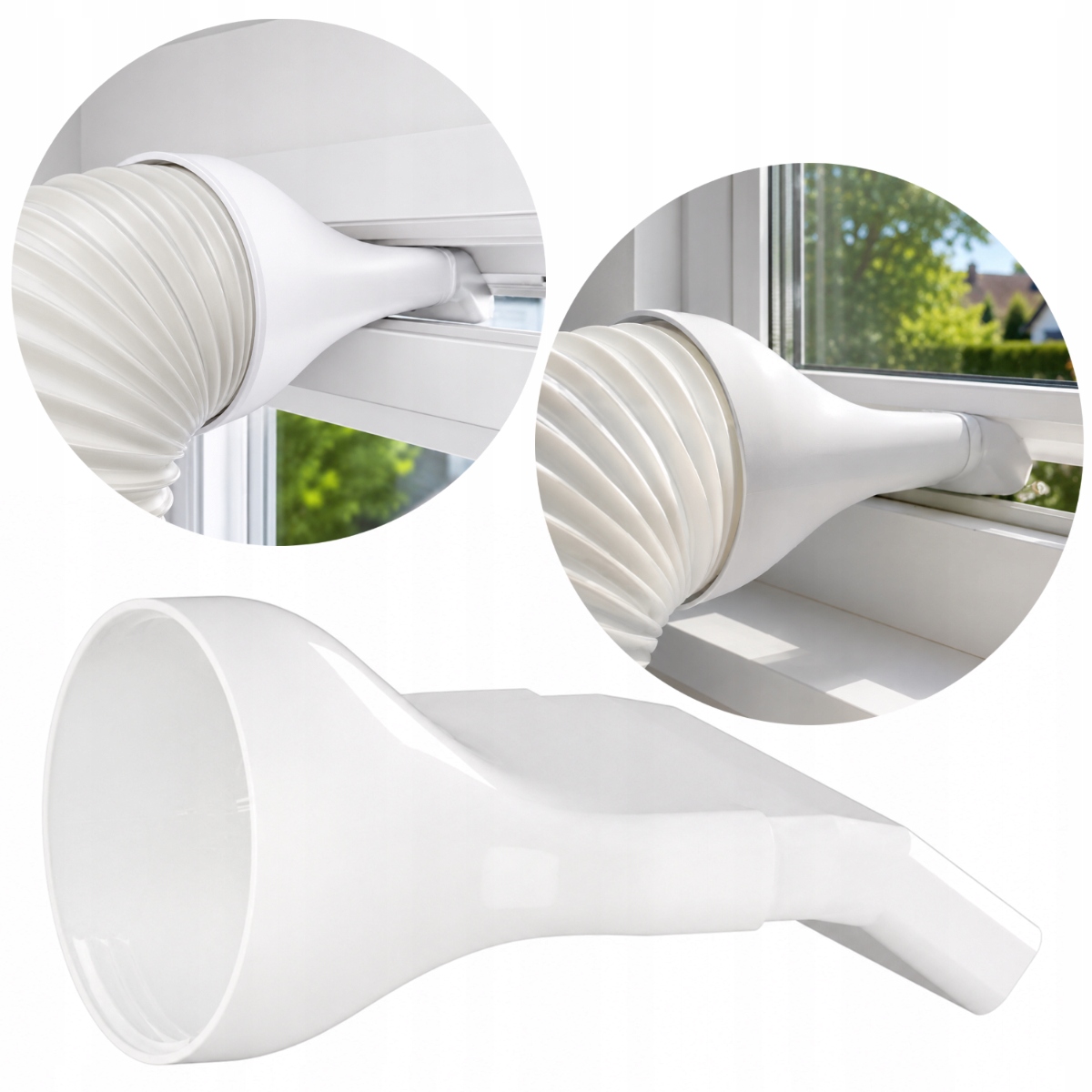 Adaptér výstupu klimatizace 150 mm pro výklopné Pvc okno Dom Blok Bílý