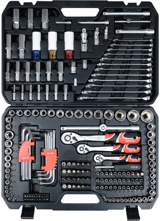 YATO ZESTAW NARZĘDZIOWY 1/4", 3/8", 1/2" KOMPLET 198 ELEMENTÓW YT-38850 Kod producenta YT-38850