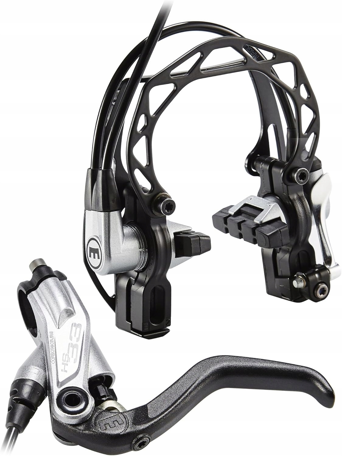 Brzda V-Brake Magura HS33 R Easy Mount, 3 prsty 90 cm, stříbrná přední strana