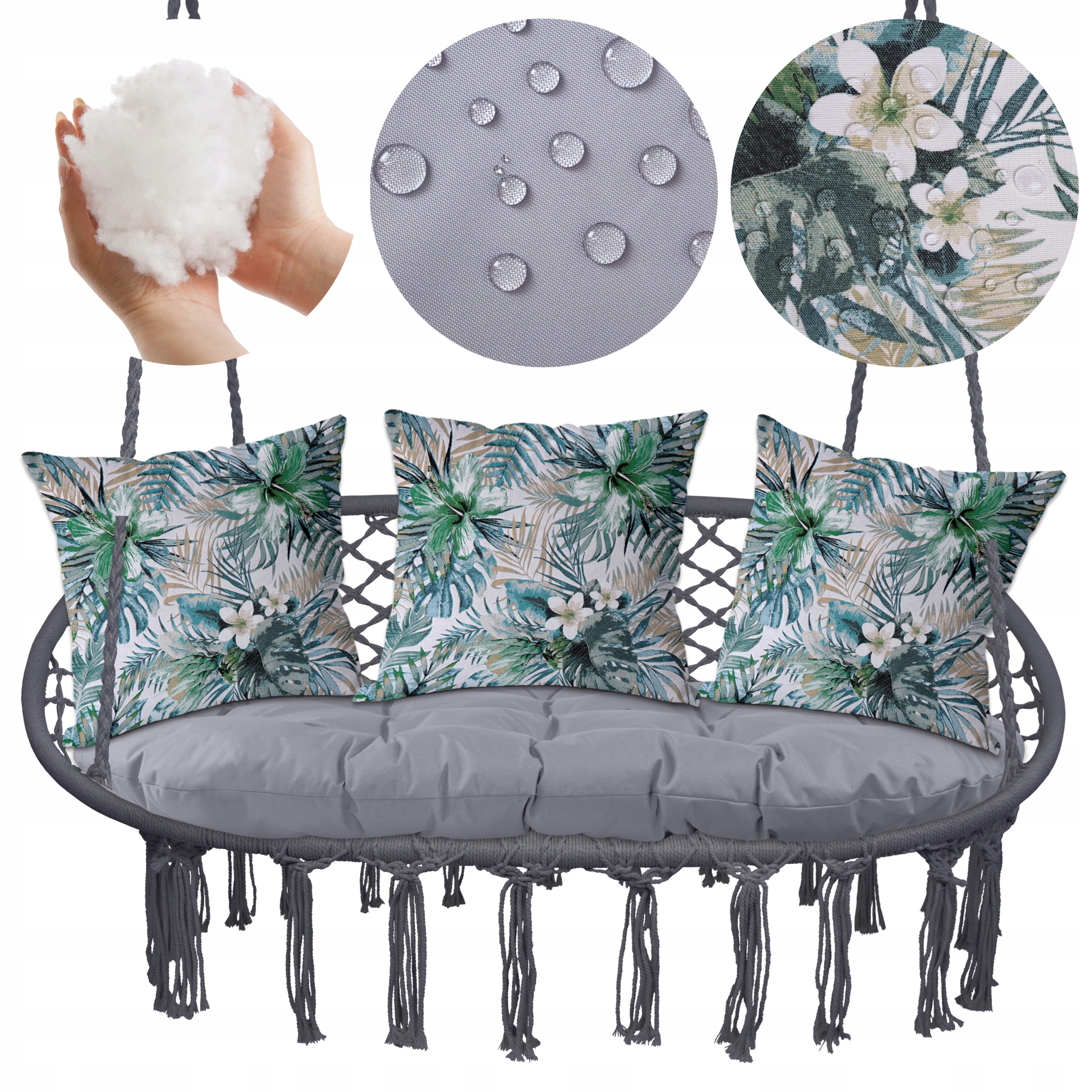 

Komplet Poduszek Na Podwójną Huśtawkę Wiszącą