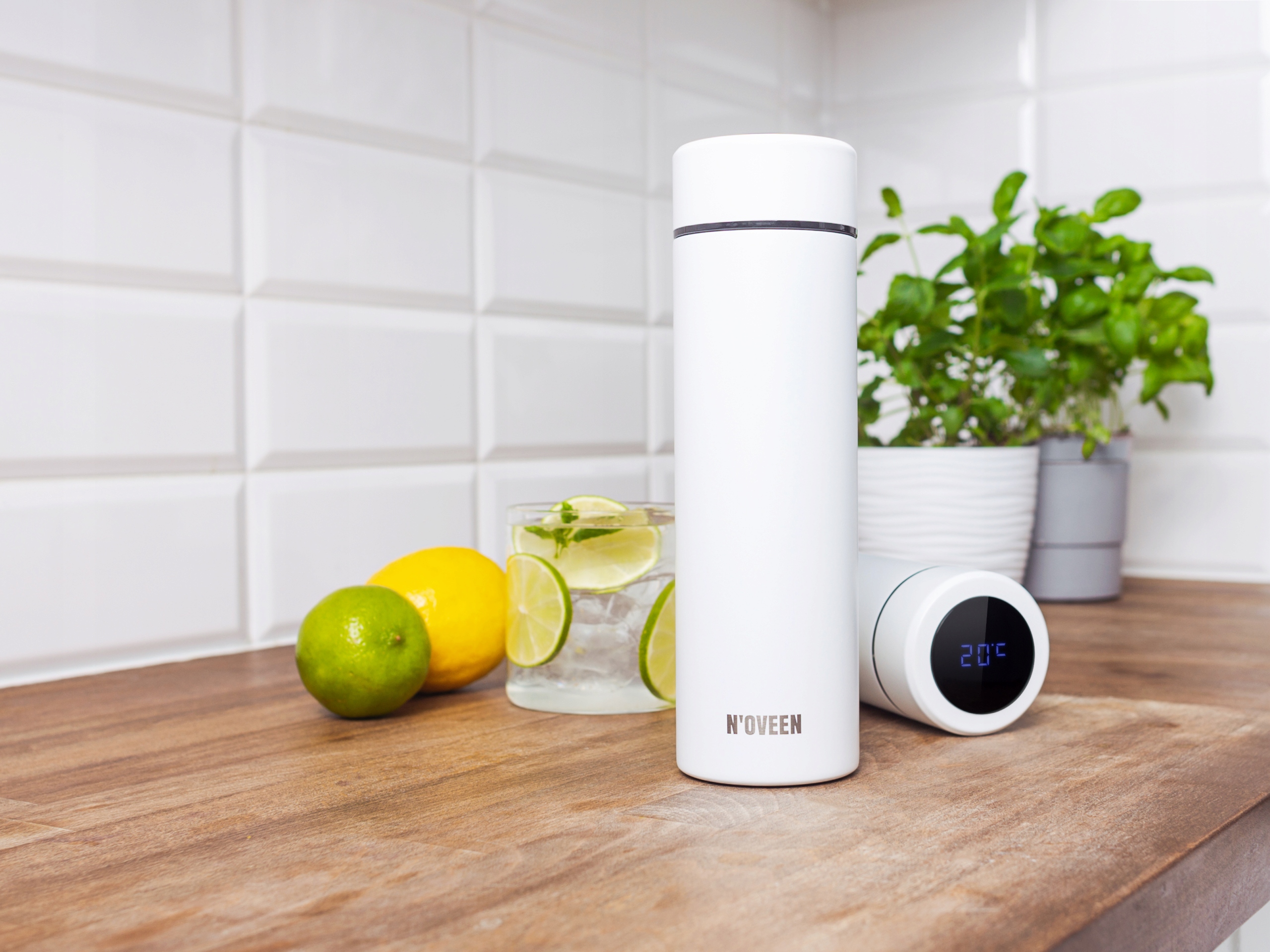 SZCZELNY TERMOS BUTELKA TERMICZNA KUBEK Z TERMOMETREM NA KAWĘ HERBATĘ SITKO Marka N'oveen