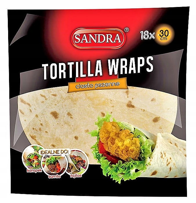 

Tortilla Wraps Placki Średnica 30cm 18 szt
