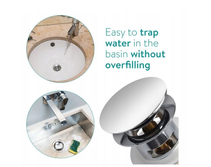 KOREK UMYWALKOWY SPUST CLICK CLACK NAVARIS CHROM