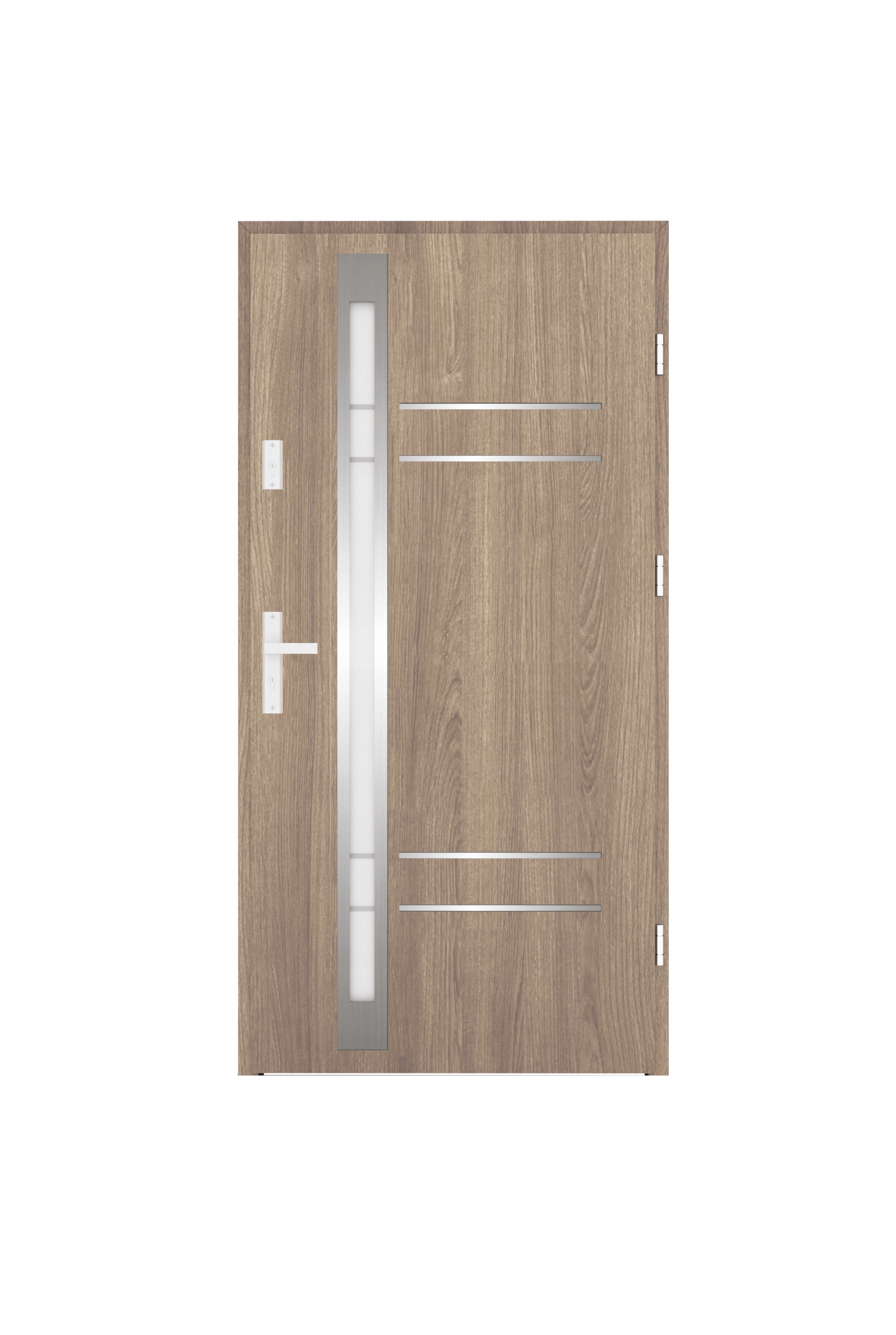 Drzwi zewnętrzne stalowe 80/55 DĄB SUROWY REFLEX