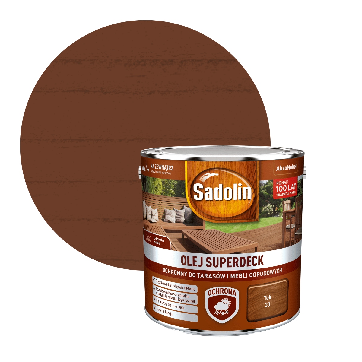 Sadolin Superdeck Olej Na Terasy 2,5 l Tek na dřevo