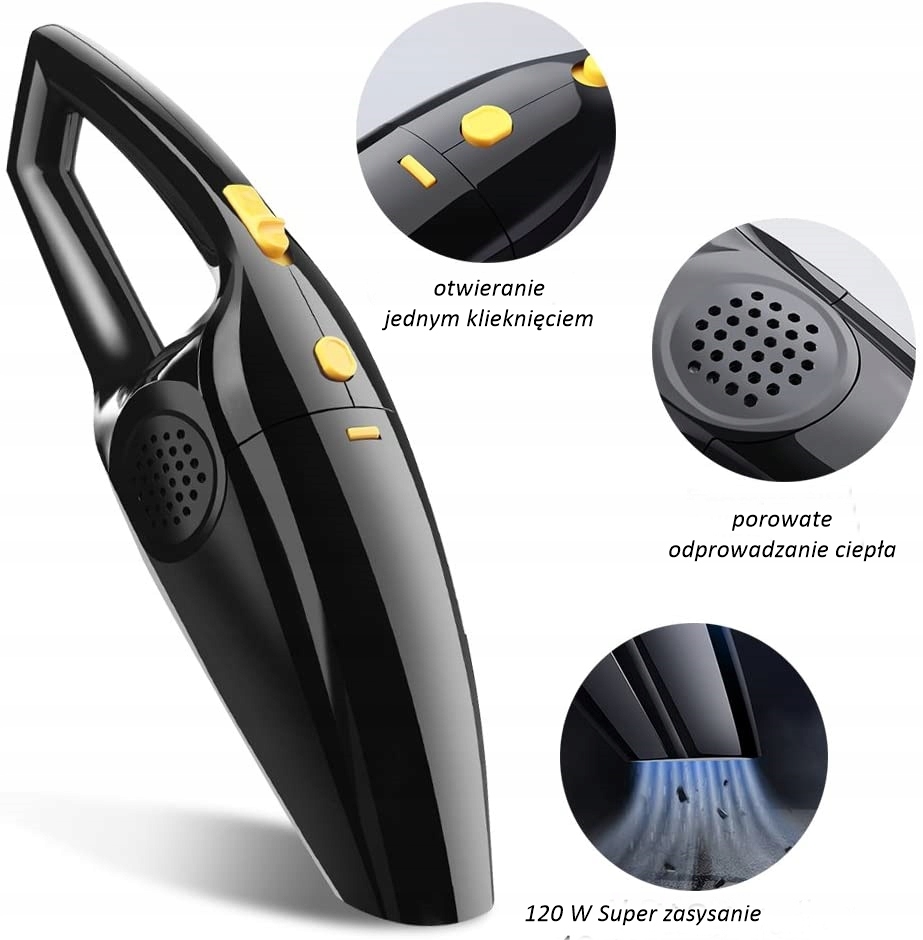 BARDZO MOCNY ODKURZACZ SAMOCHODOWY RĘCZNY 120W KOŃCÓWKI EAN (GTIN) 5902510211141