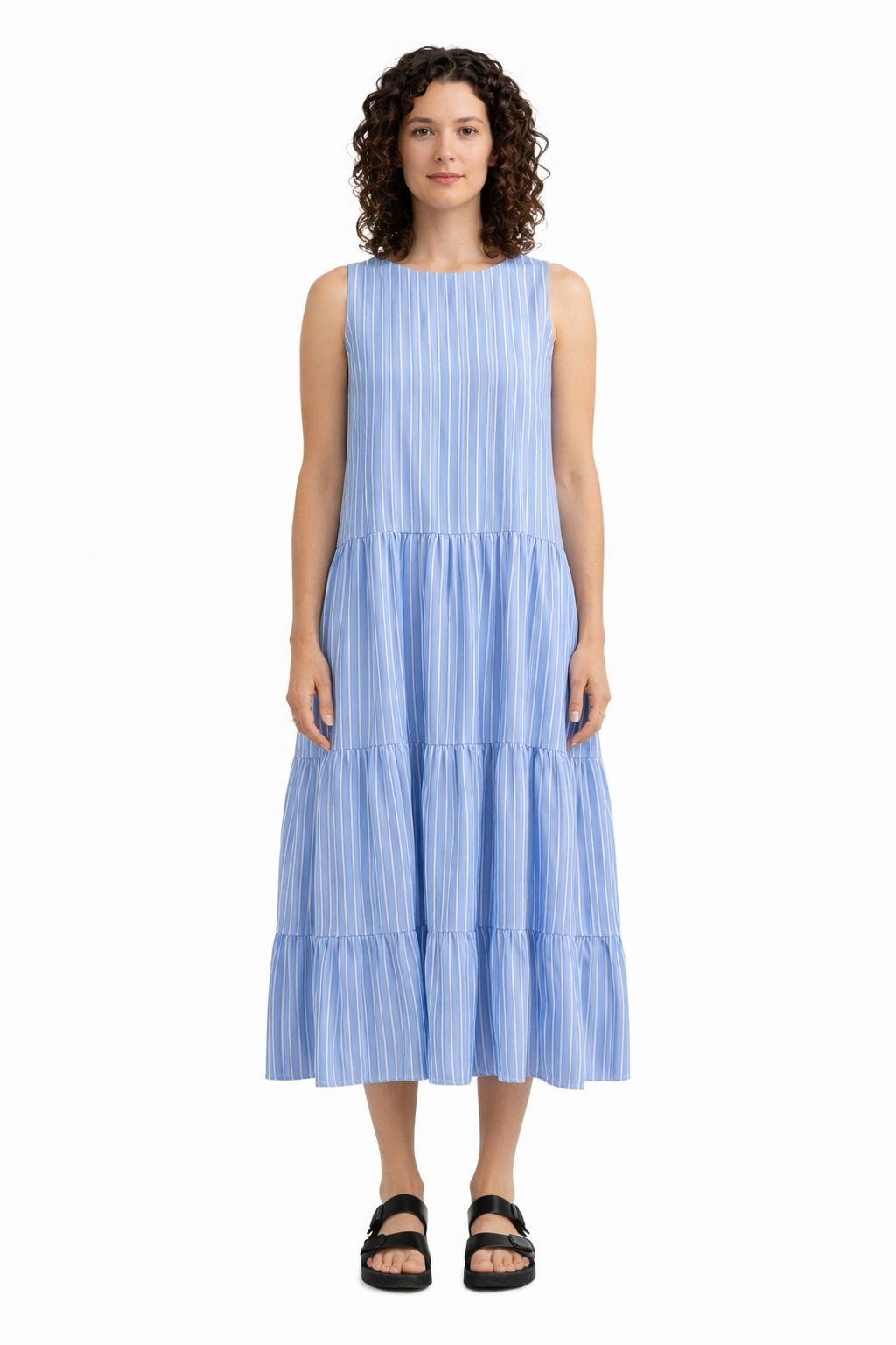 Šaty S Volánem Bez Rukávů, Velikost L 1I1A