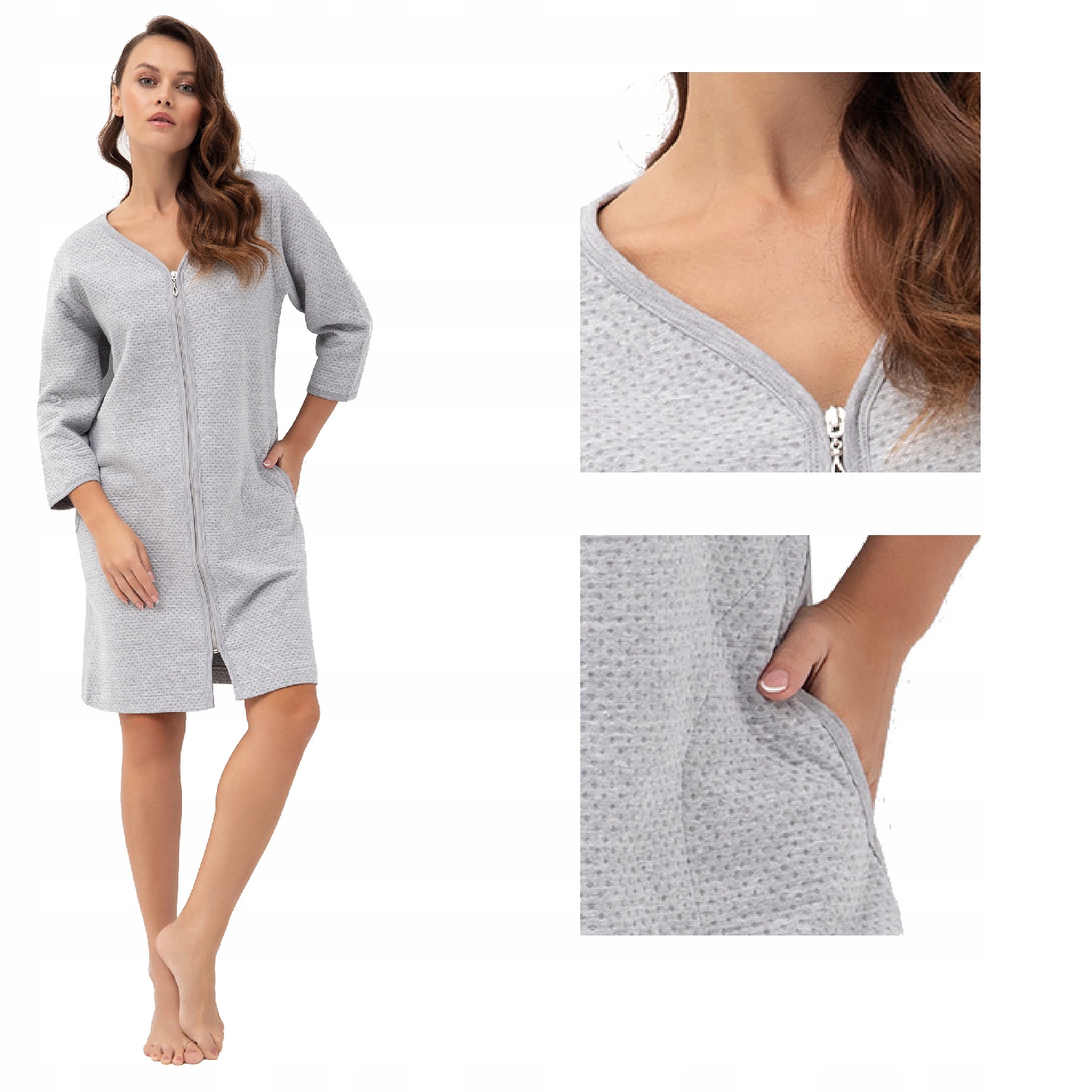 Dámský župan Luna kód 214 šedý XL