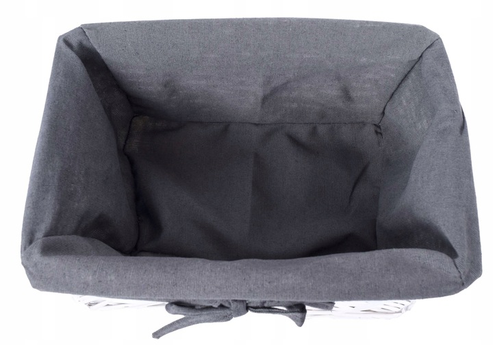 KOSZ WIKLINOWY DO PRZECHOWYWANIA KOSZYK POJEMNIK NA PRANIE Kolor biały odcienie szarości i srebra