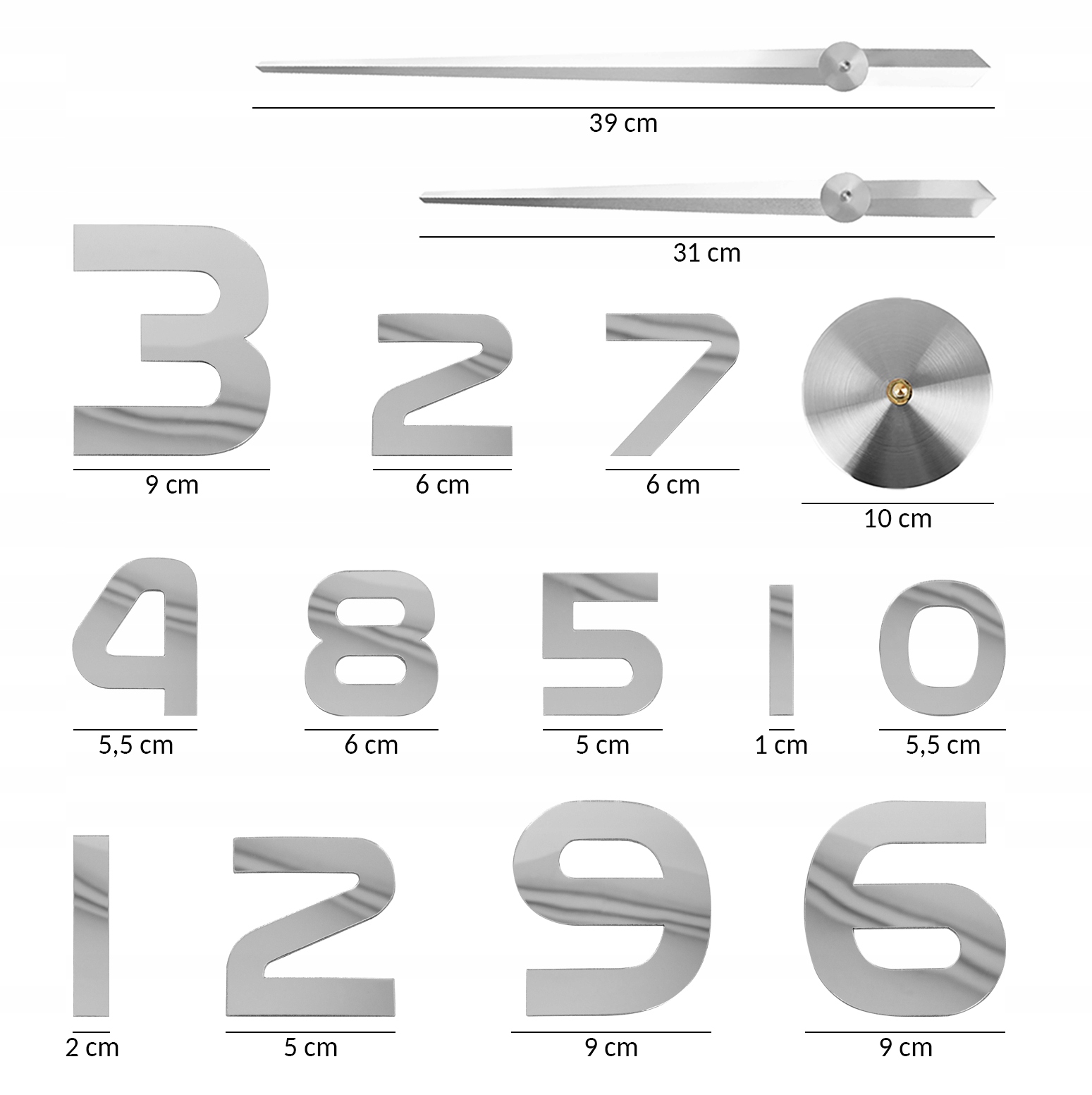 NOWOCZESNY ZEGAR ŚCIENNY 3D NAKLEJANY DIY 70-130CM Marka inna