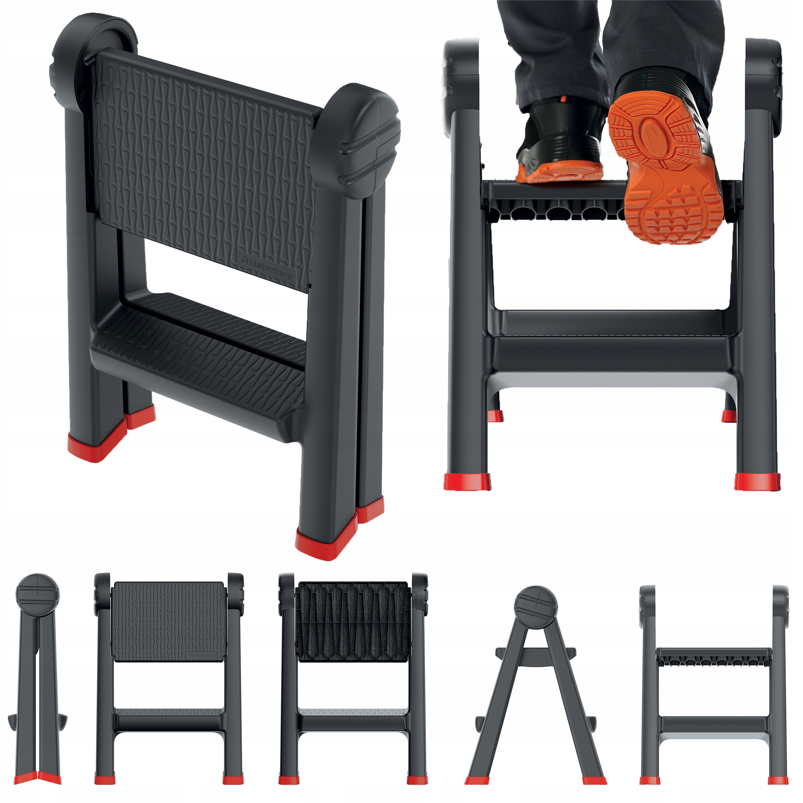 DRABINKA SKŁADANA DRABINA TABORET ROZKADANY 150KG