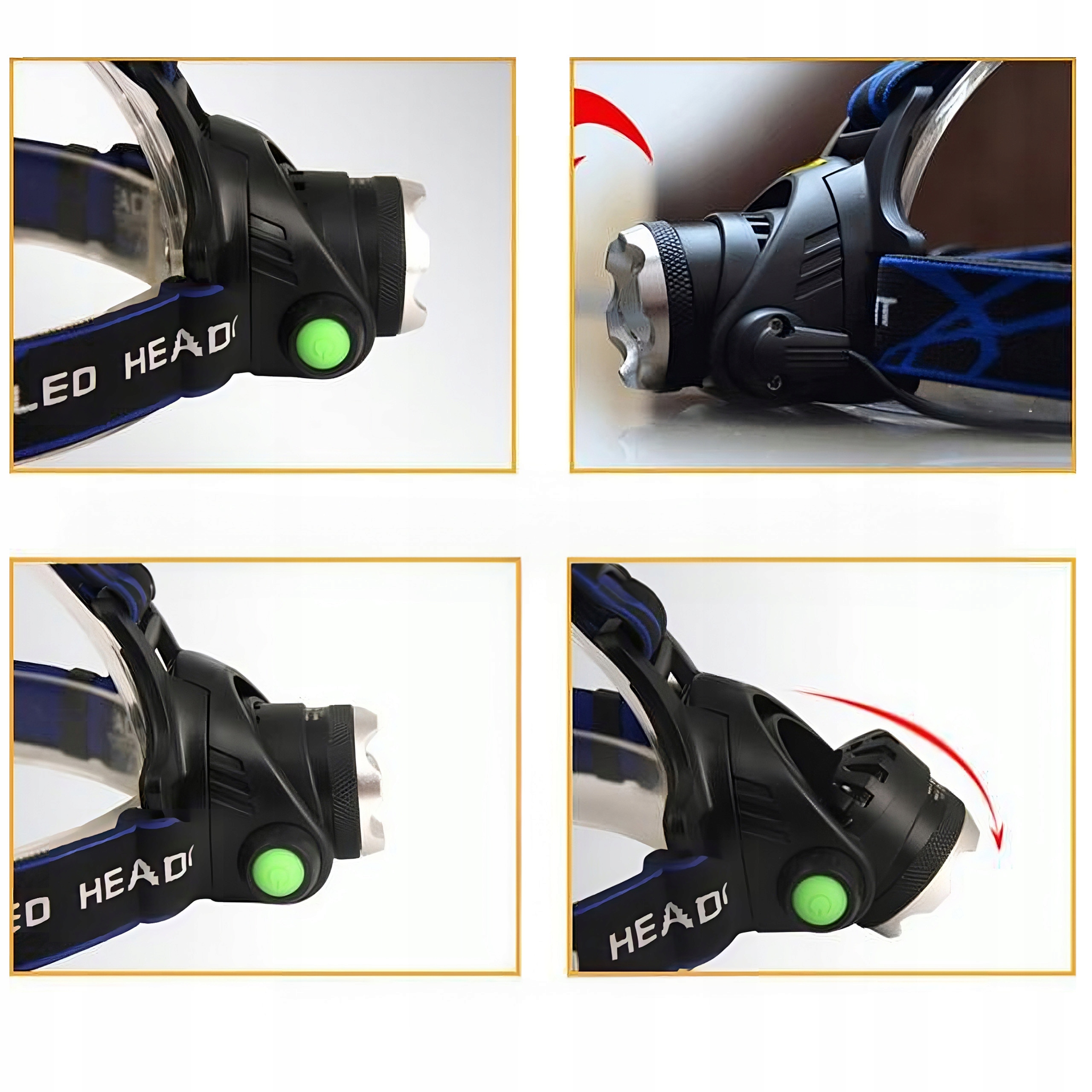 LATARKA CZOŁOWA CZOŁÓWKA LED MOCNA COB LAMPKA XXL Liczba trybów 3