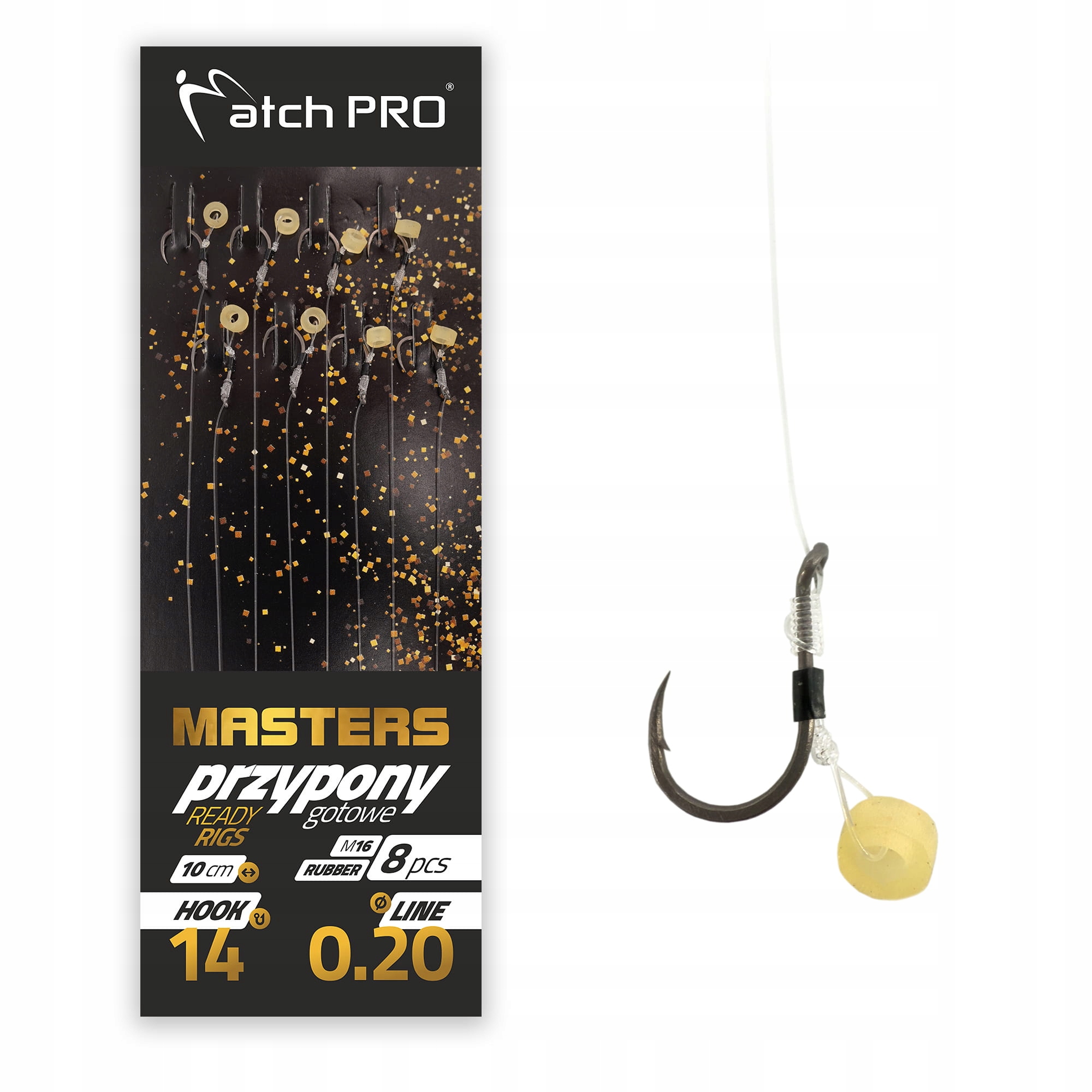 Przypony Mf Masters Rubber M16 Barbed 8szt.Mpro 14/0,20 mm