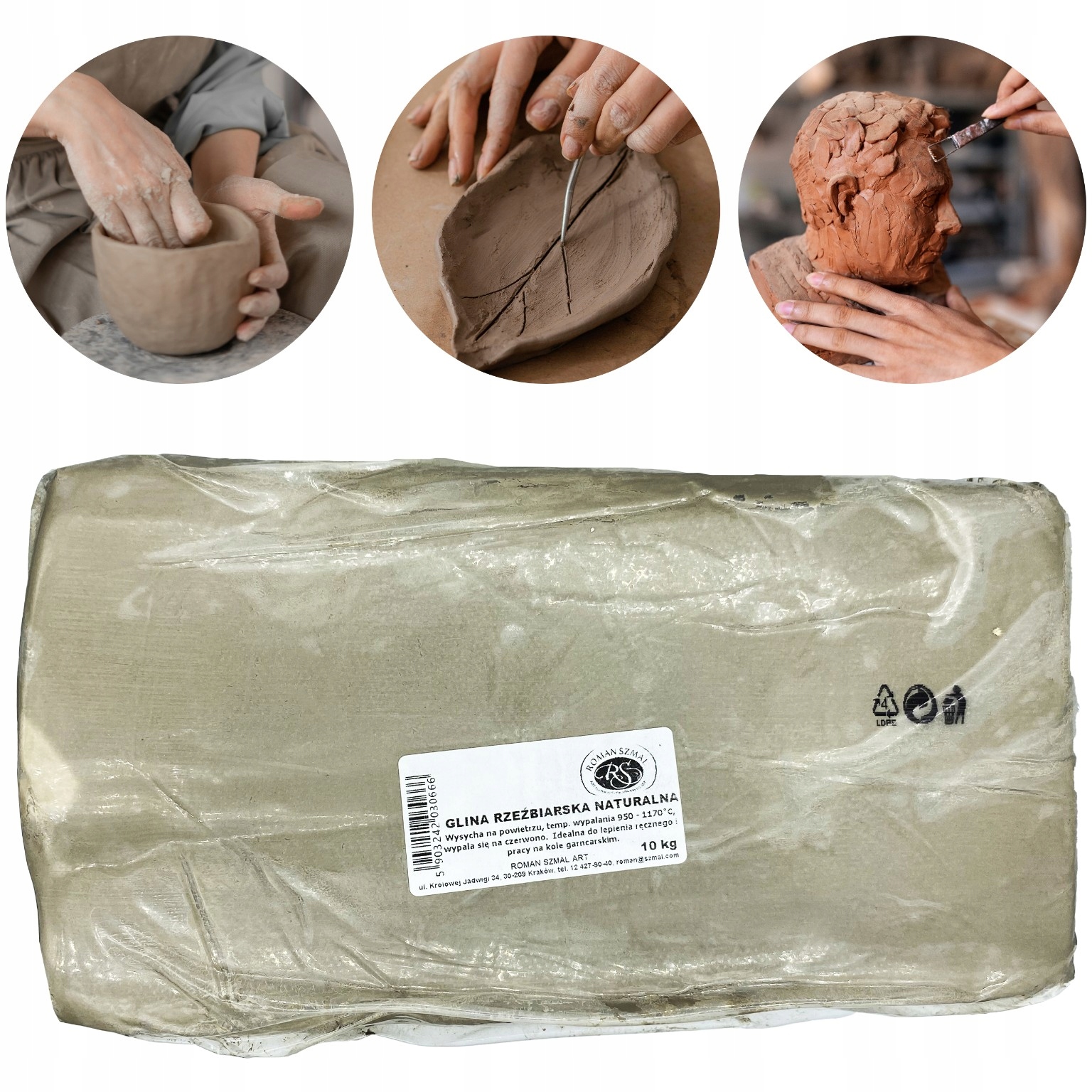 Přírodní sochařská hlína pro modelování řezbářství Roman Szmal 10kg