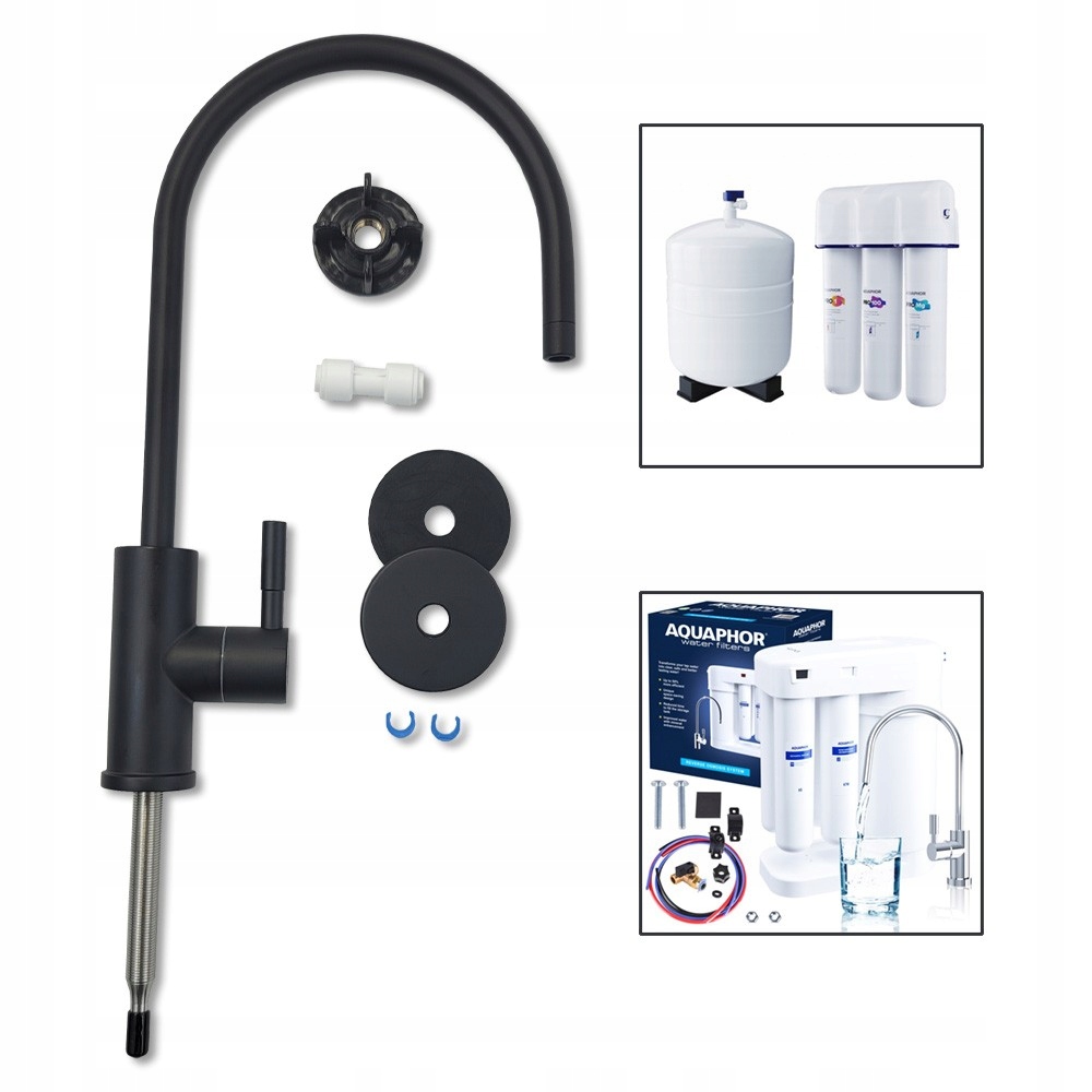 Aquaphor Wylewka do Wody Pitnej Kran Czarny Matowy Nowy Wzór do Morion