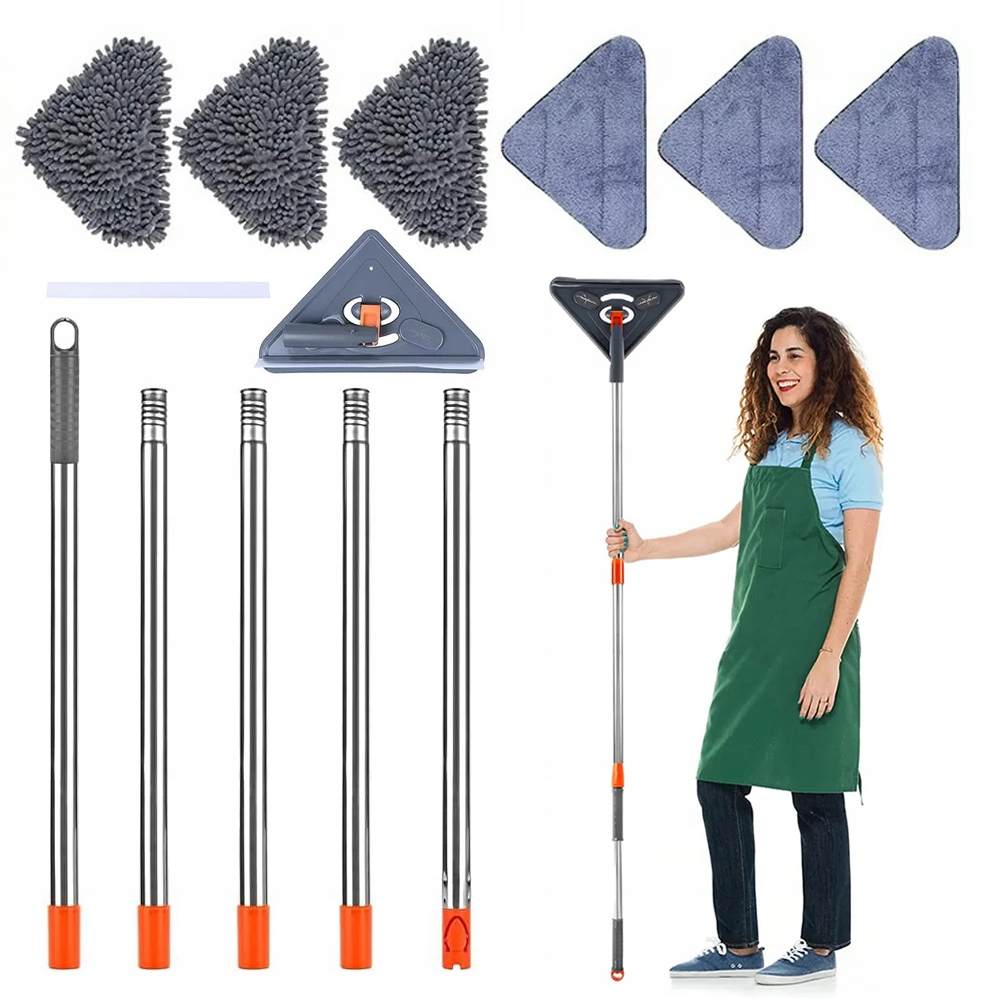 Levně Otočný Mop 360 Plochý Trojúhelníkový Okenní Dlaždice 6 Krytek